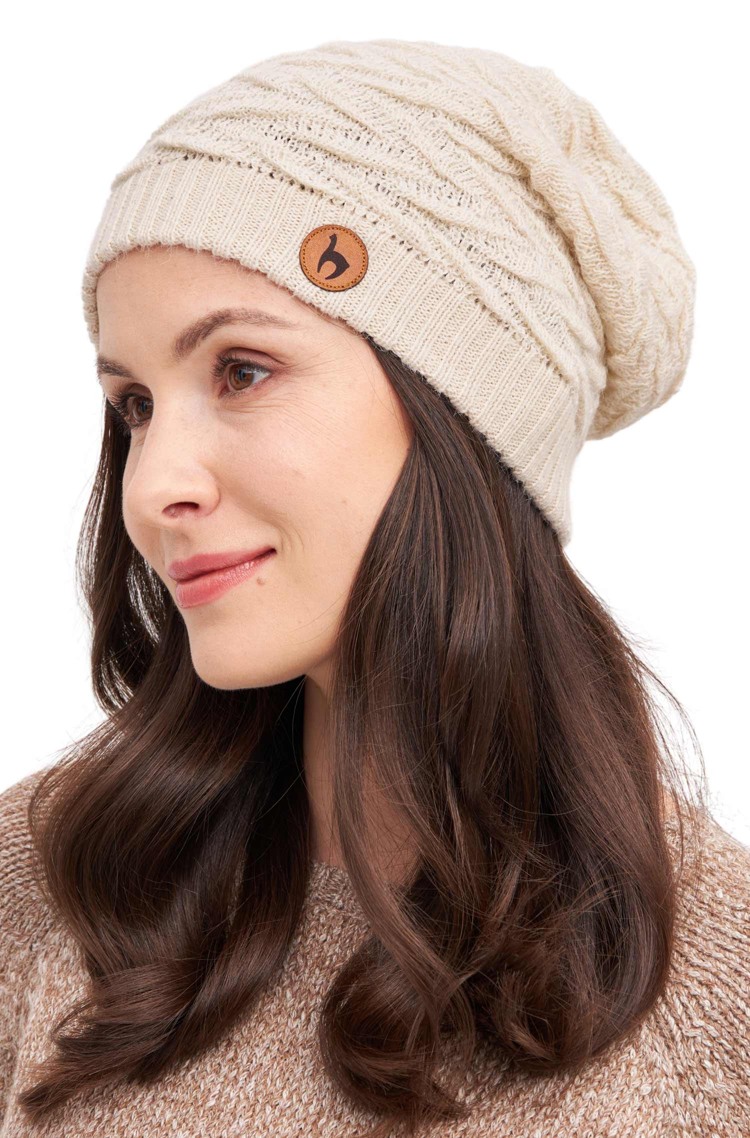 Alpaka Beret BIESEN-wollweiss