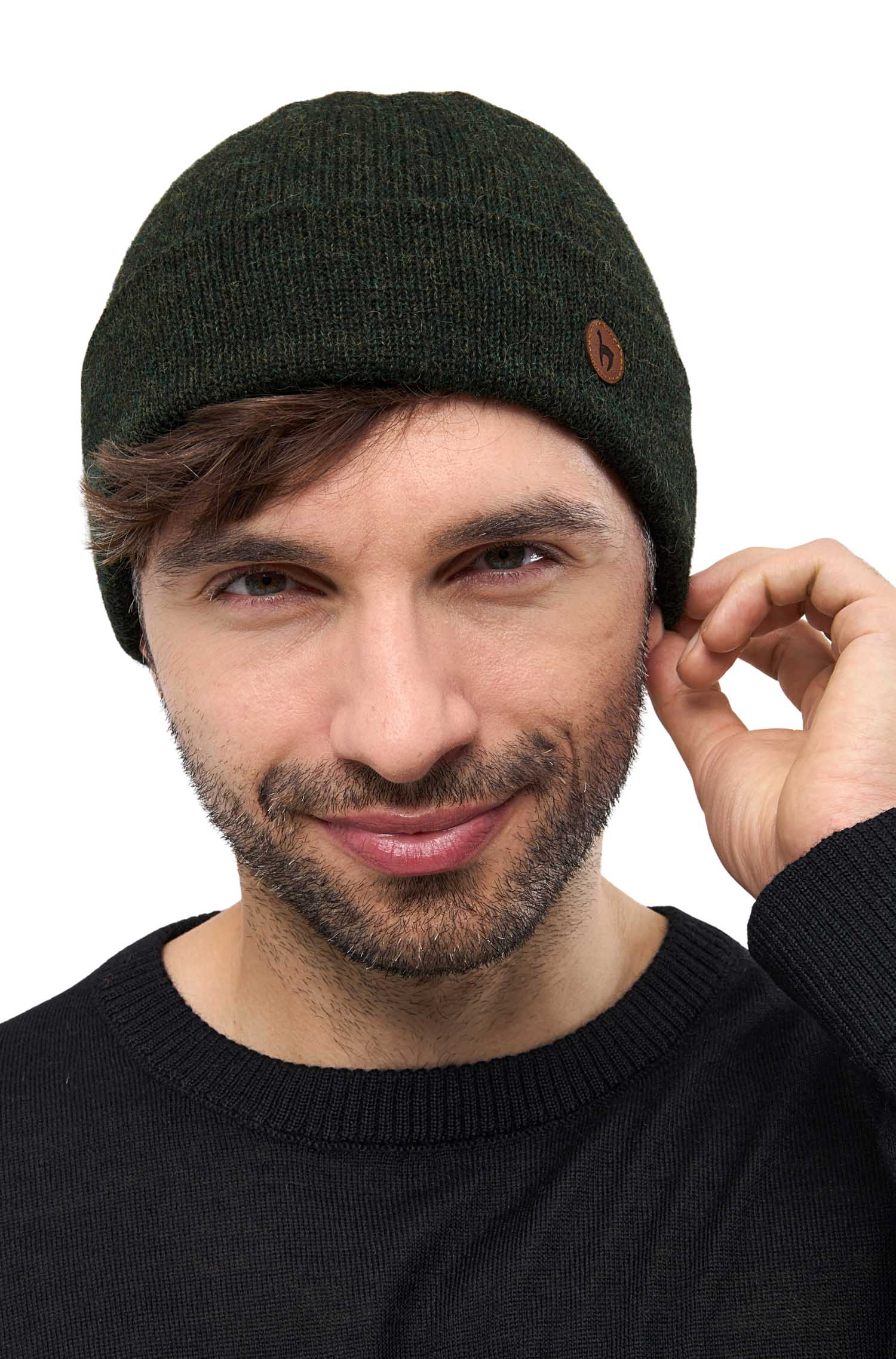 Alpaka Mütze BARK-tannengrün