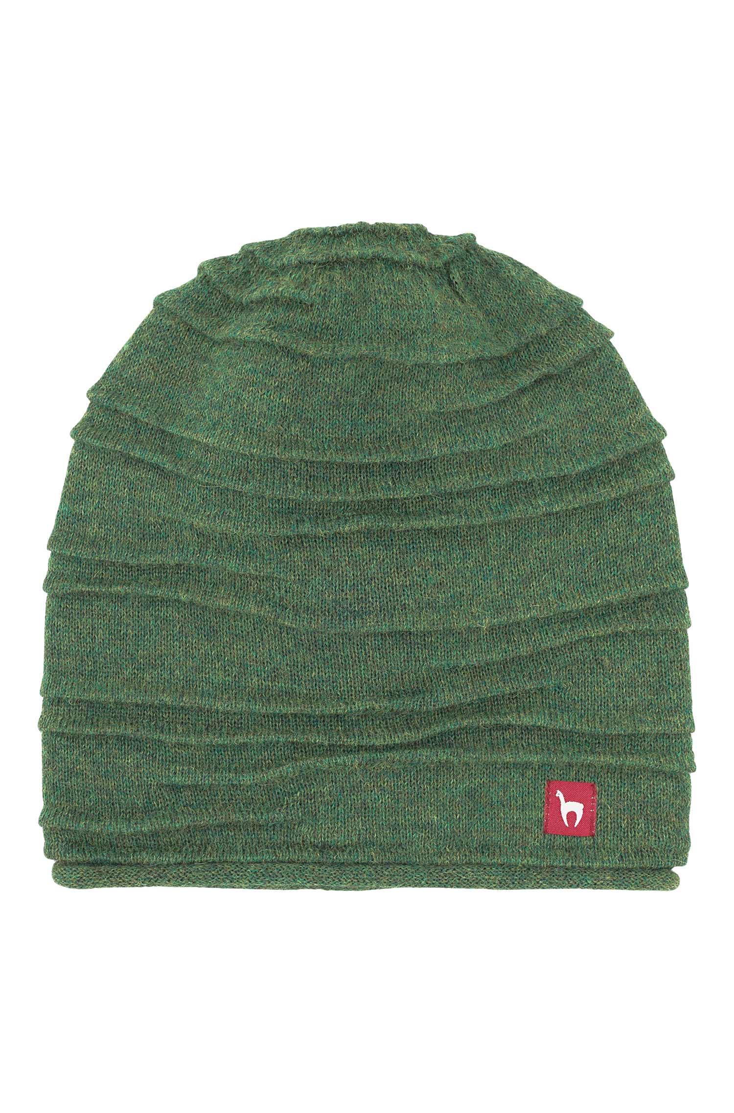 Alpaka Mütze CAMINOS | gefüttert-grün meliert