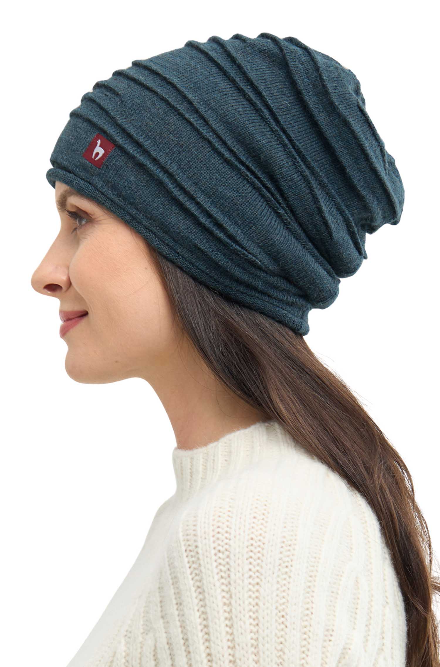 Alpaka Mütze CAMINOS | gefüttert-rauchblau