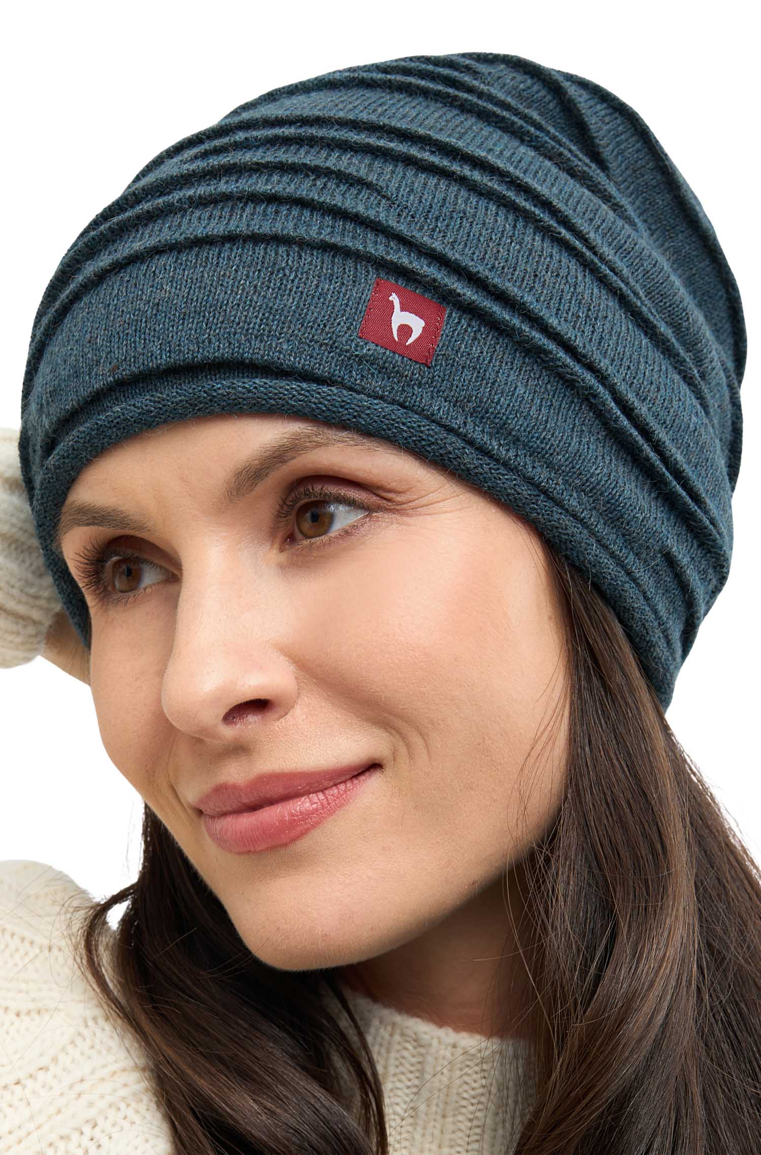 Alpaka Mütze CAMINOS | gefüttert-rauchblau