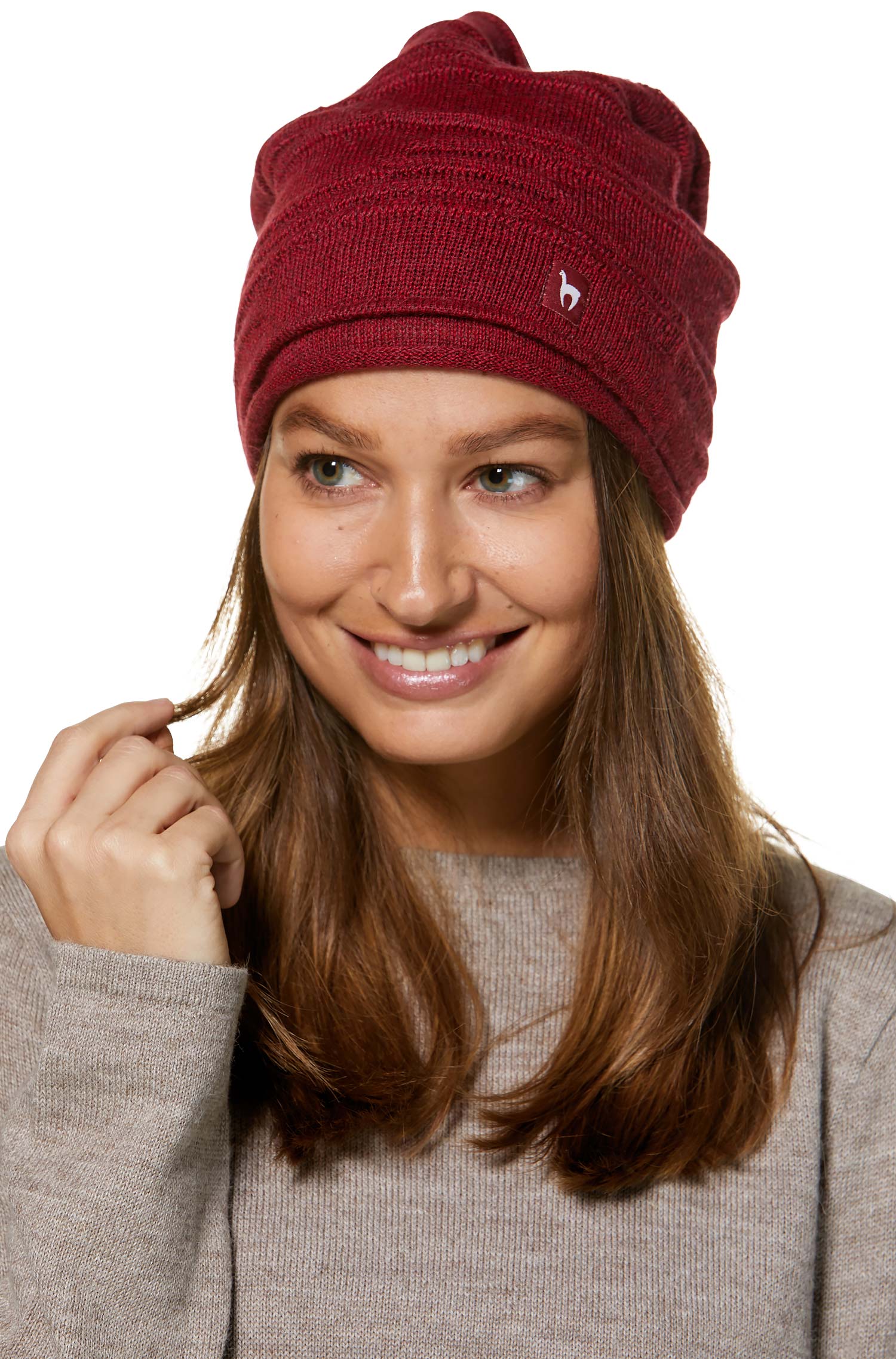 Alpaka Mütze CAMINOS | gefüttert-rot meliert