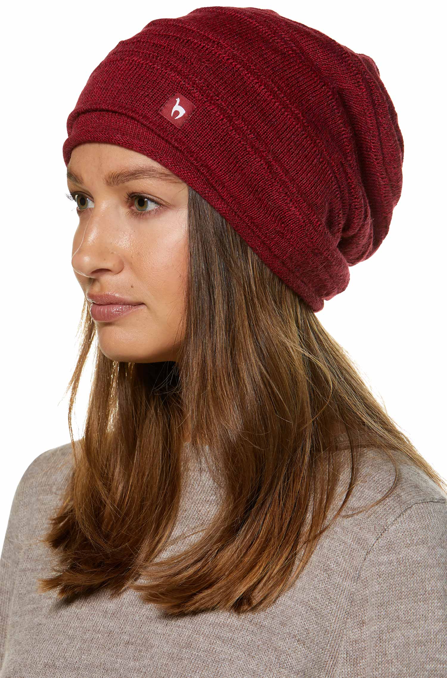 Alpaka Mütze CAMINOS | gefüttert-rot meliert