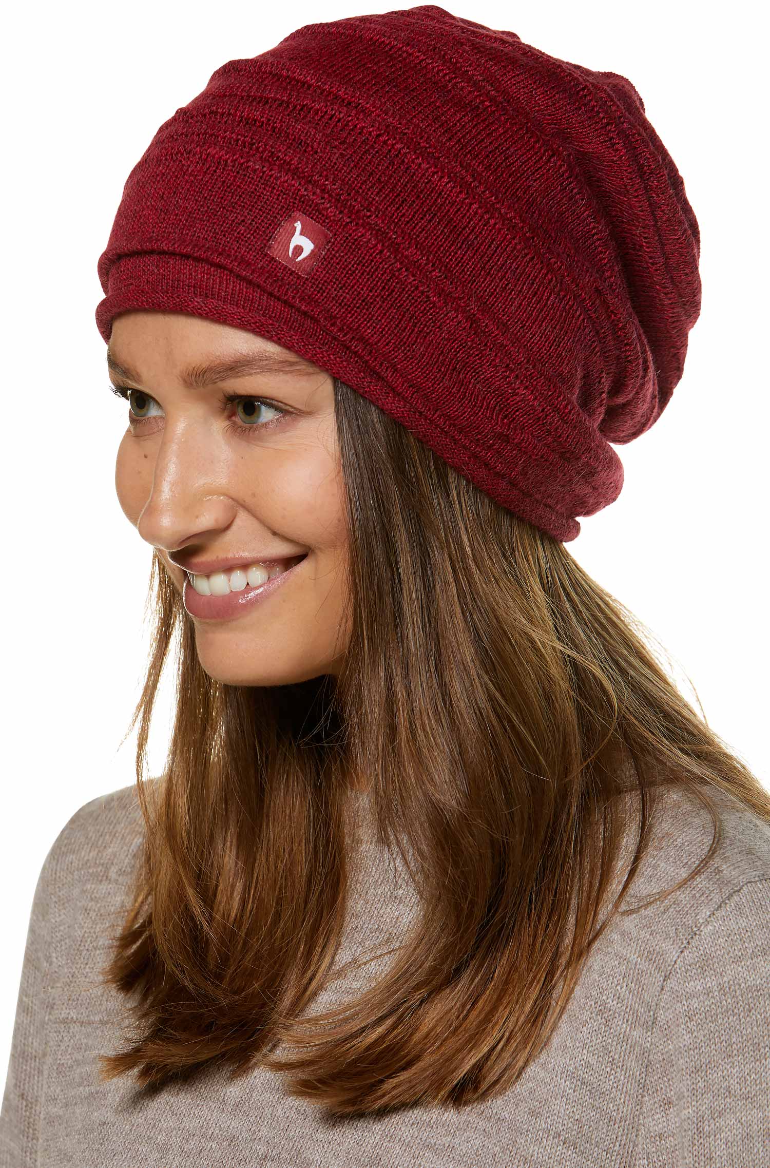 Alpaka Mütze CAMINOS | gefüttert-rot meliert
