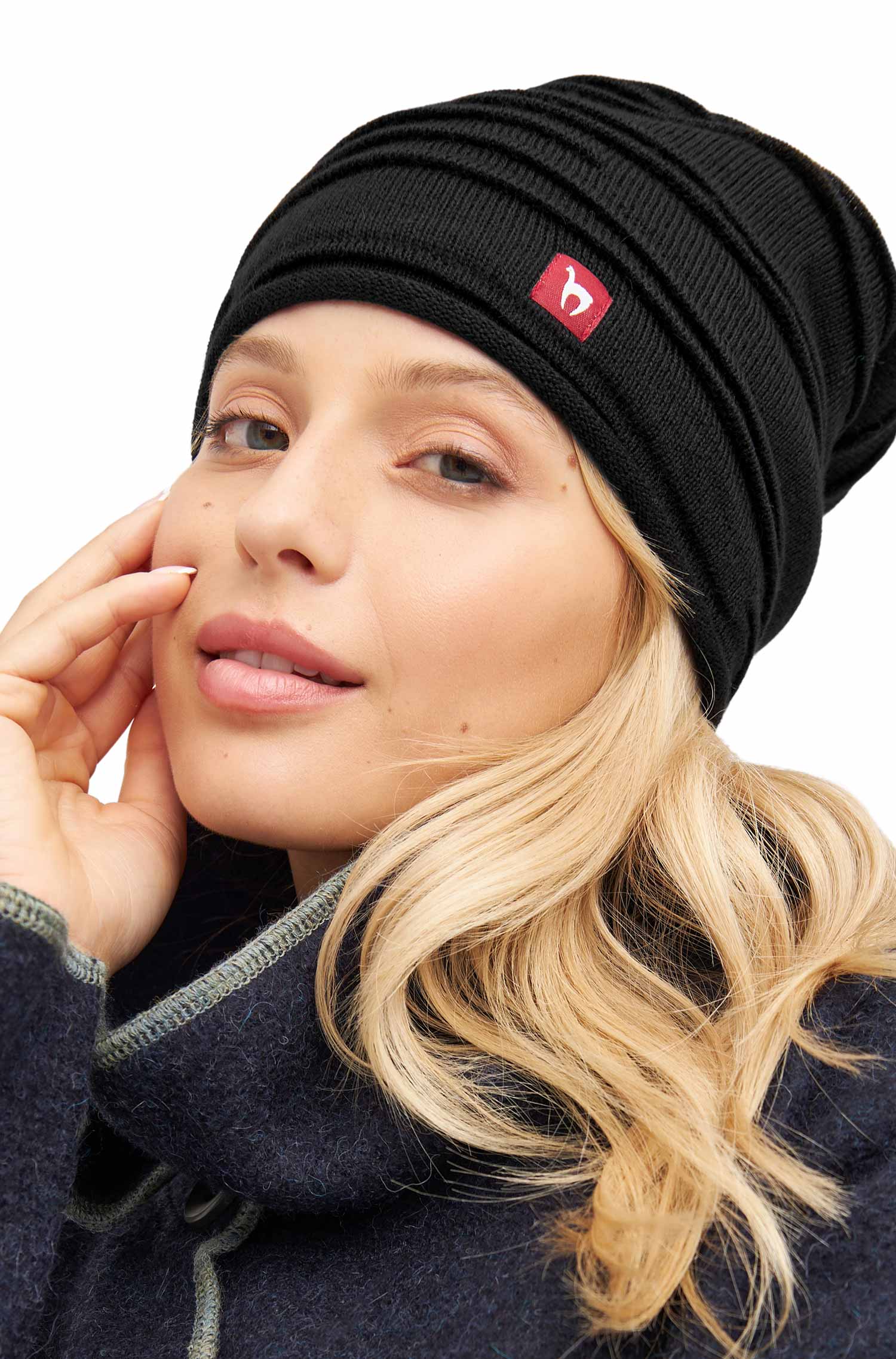 Alpaka Mütze CAMINOS | gefüttert-schwarz