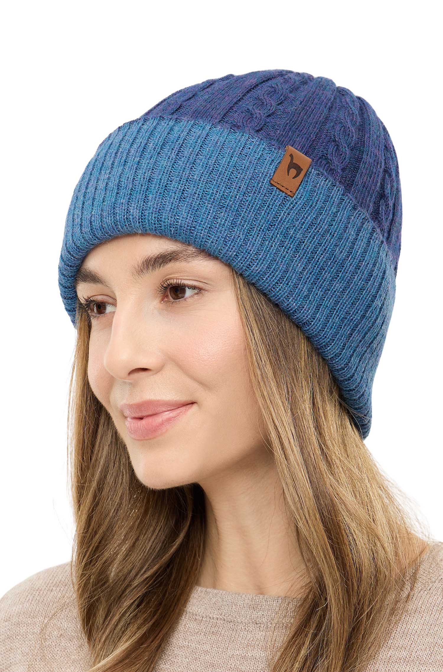 Alpaka Wendemütze SUAVE-mitternachtsblau/denim