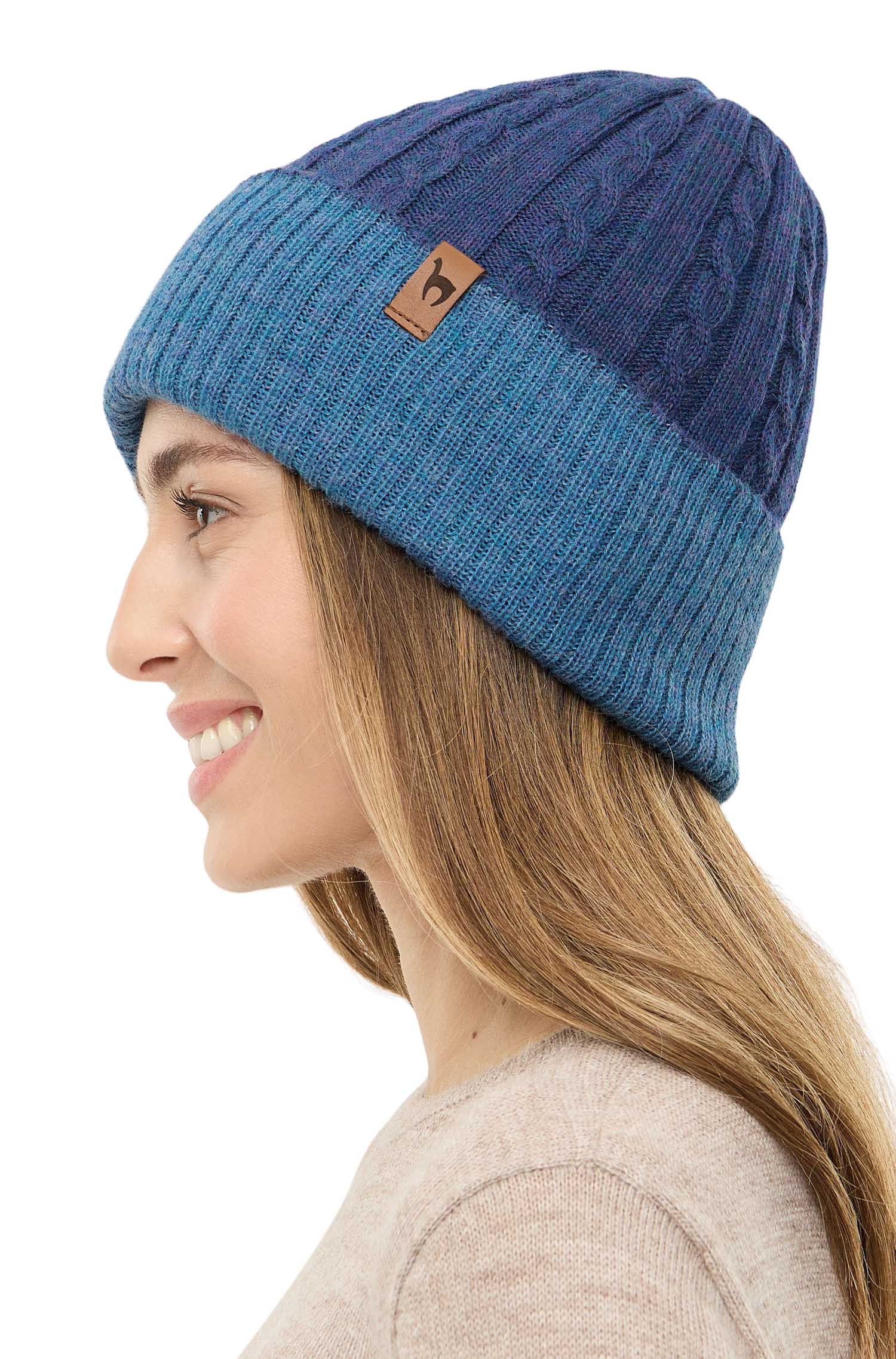 Alpaka Wendemütze SUAVE-mitternachtsblau/denim