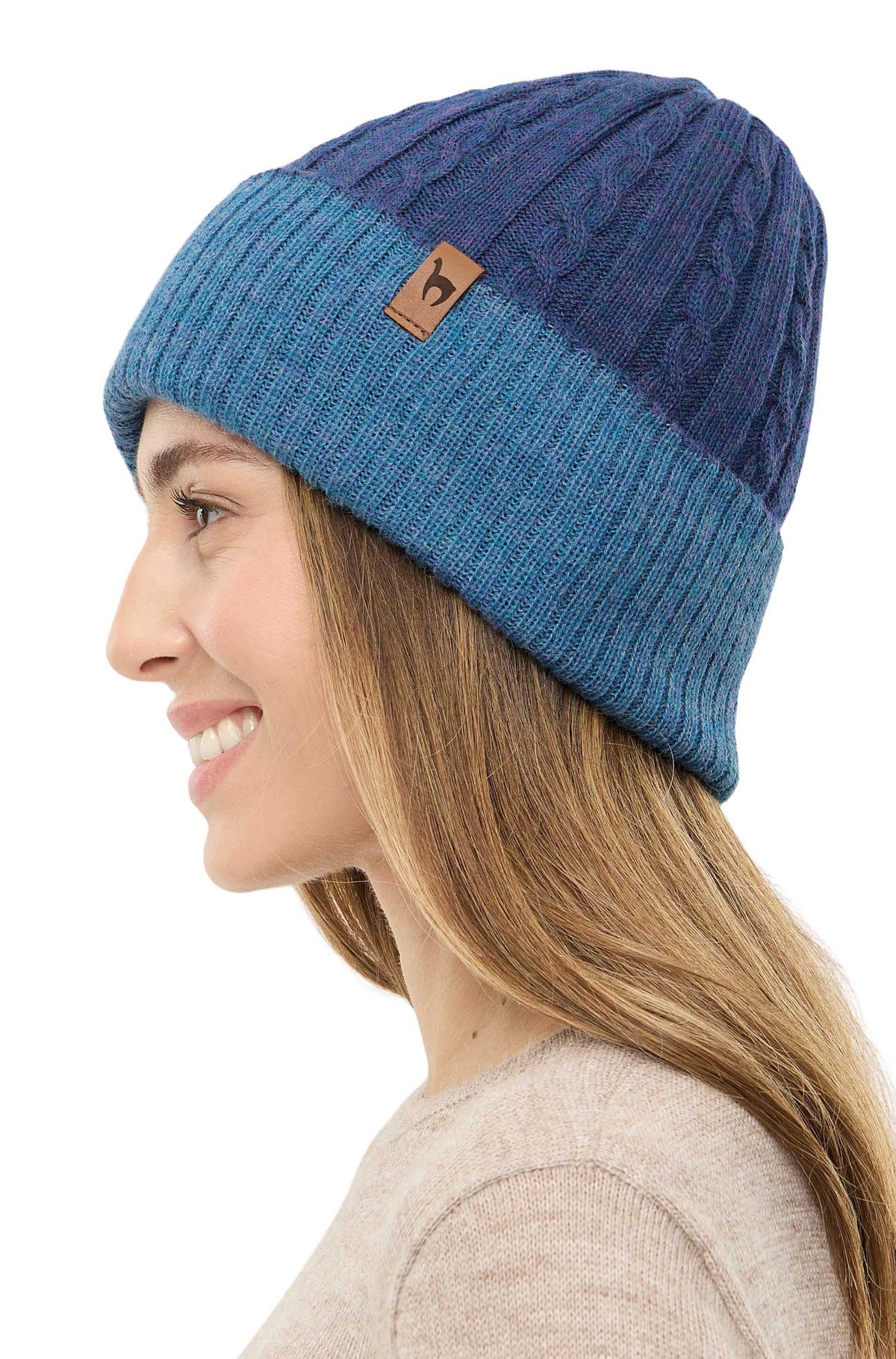 Alpaka Wendemütze SUAVE-mitternachtsblau/denim