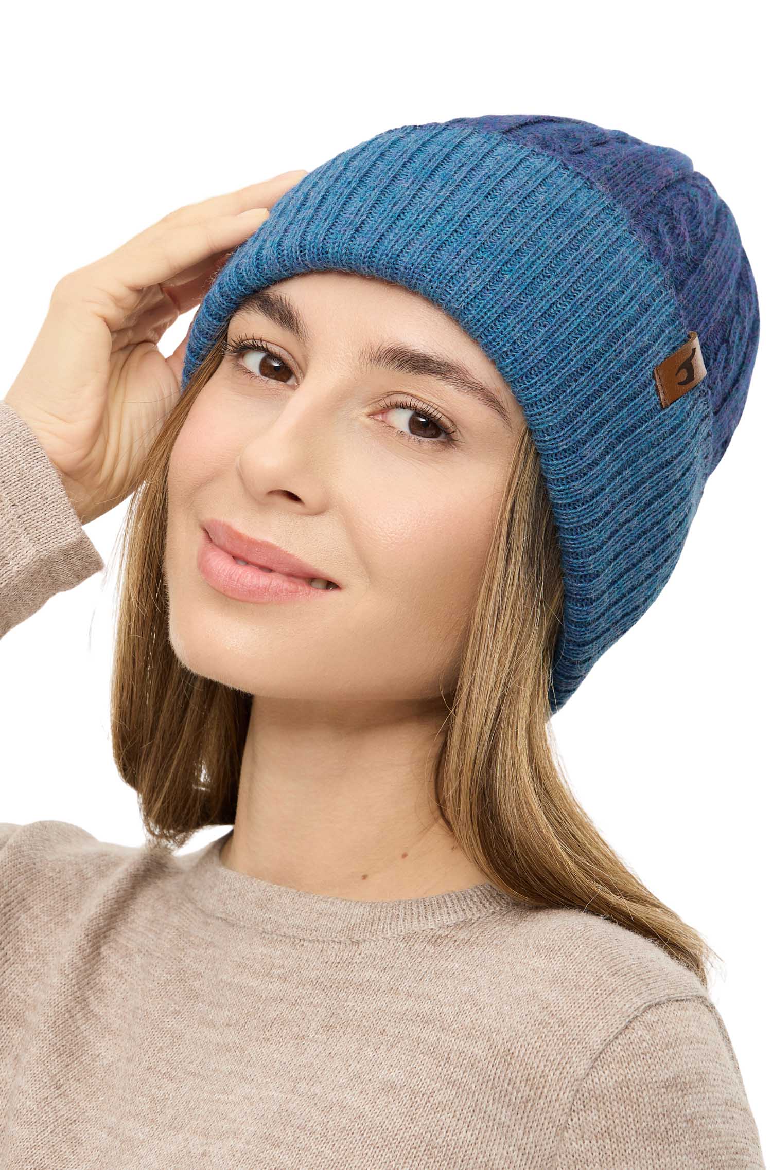 Alpaka Wendemütze SUAVE-mitternachtsblau/denim