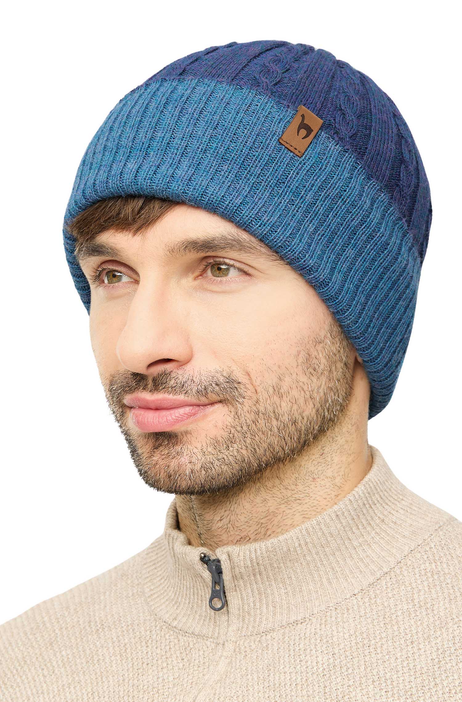Alpaka Wendemütze SUAVE-mitternachtsblau/denim