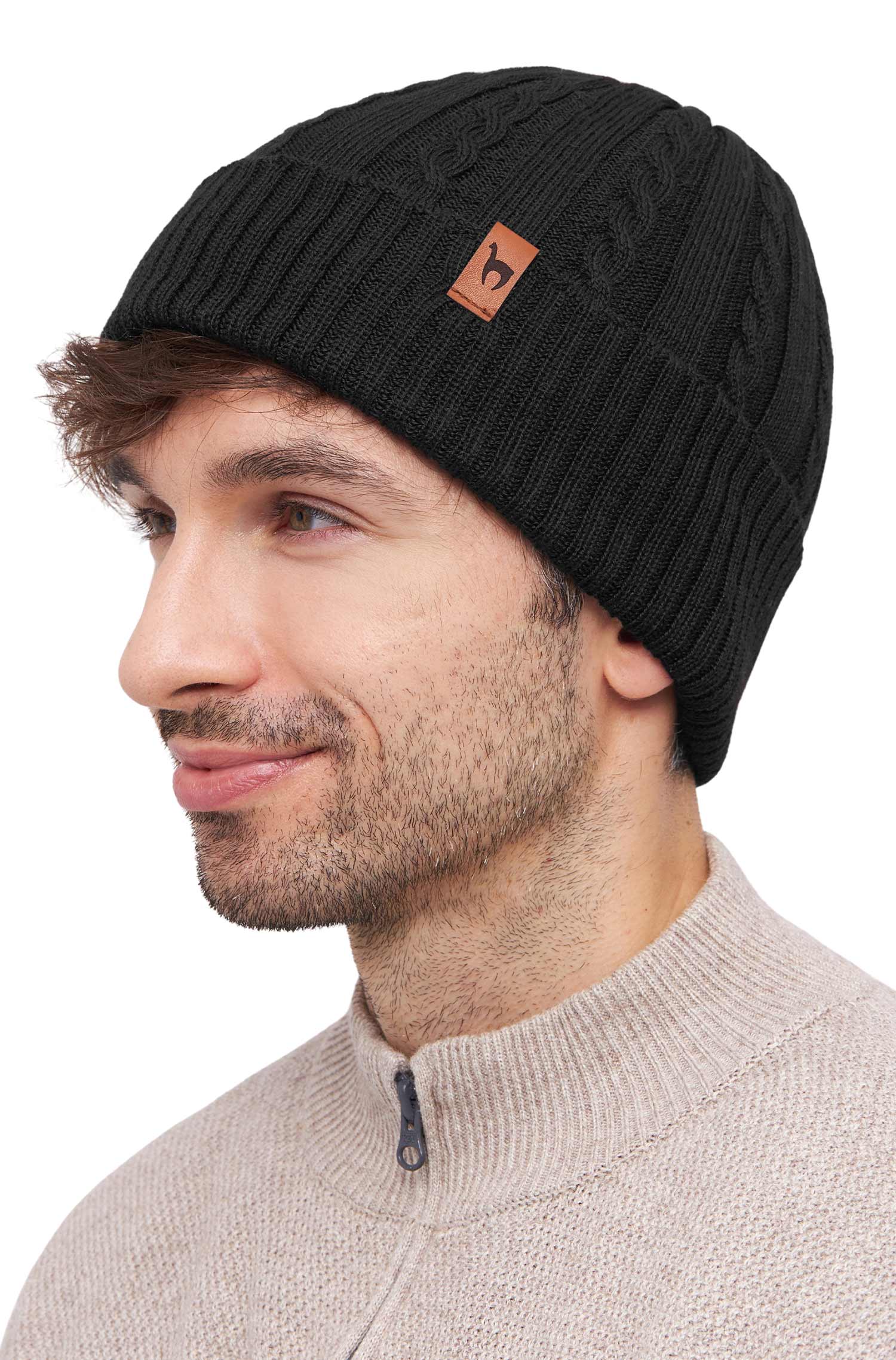 Alpaka Wendemütze SUAVE-schwarz