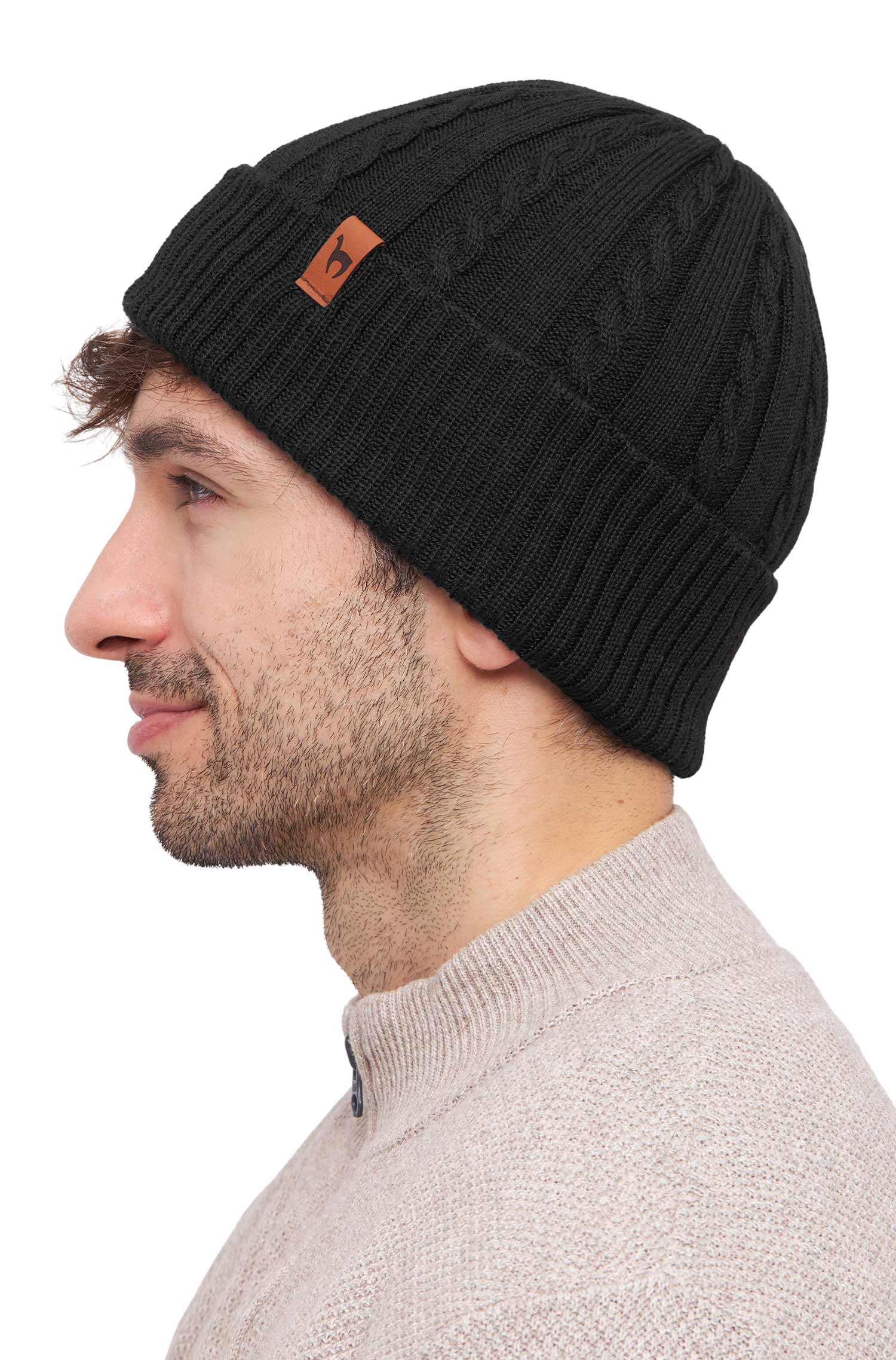 Alpaka Wendemütze SUAVE-schwarz