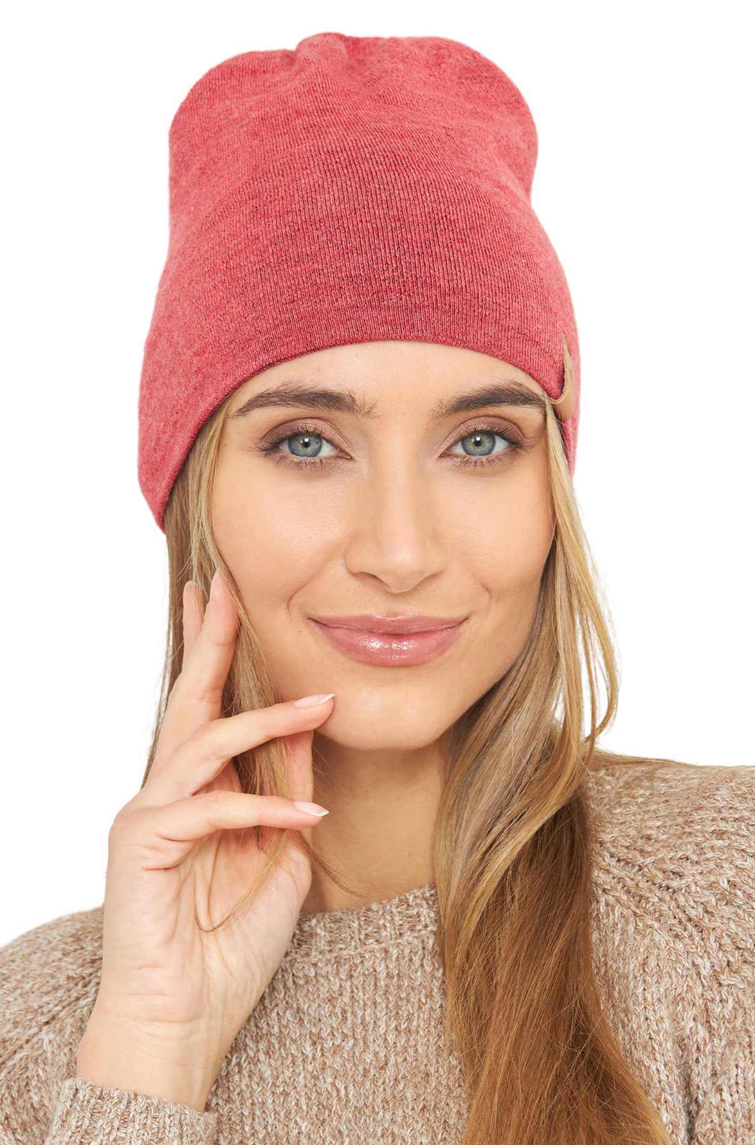 Alpaka Mütze ROYAL ALPACA SPORT-koralle melange