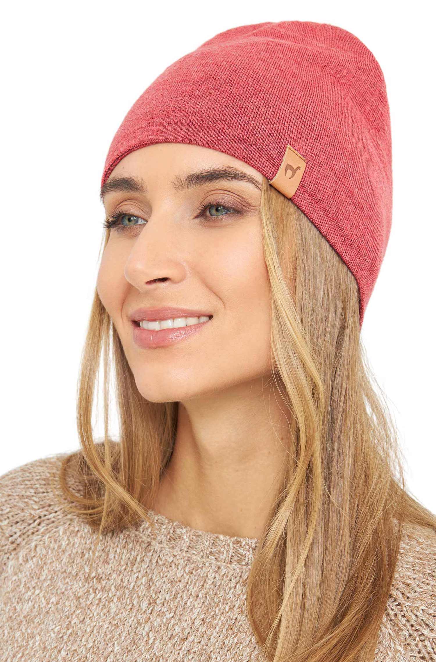 Alpaka Mütze ROYAL ALPACA SPORT-koralle melange