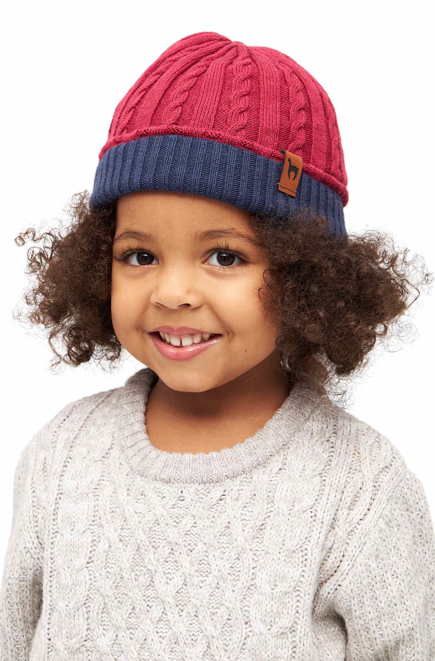 Alpaka Wendemütze ELISUAVE-rot/blau