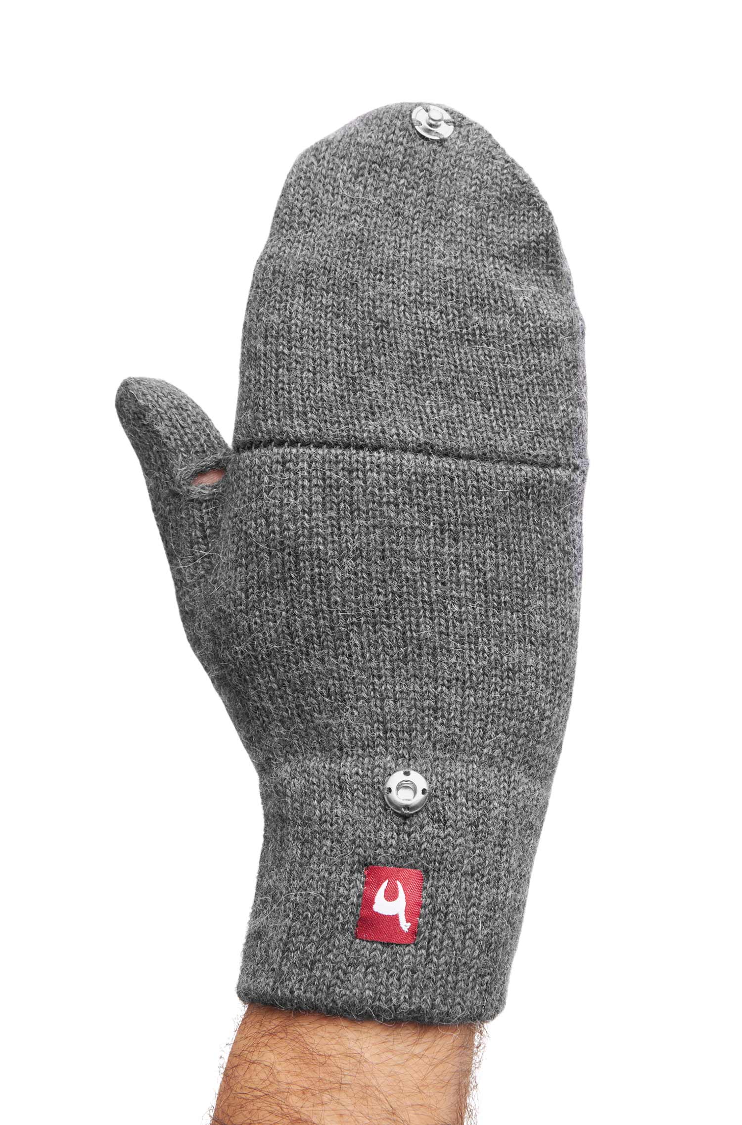 Alpaka Känguru Handschuhe UNI-grau