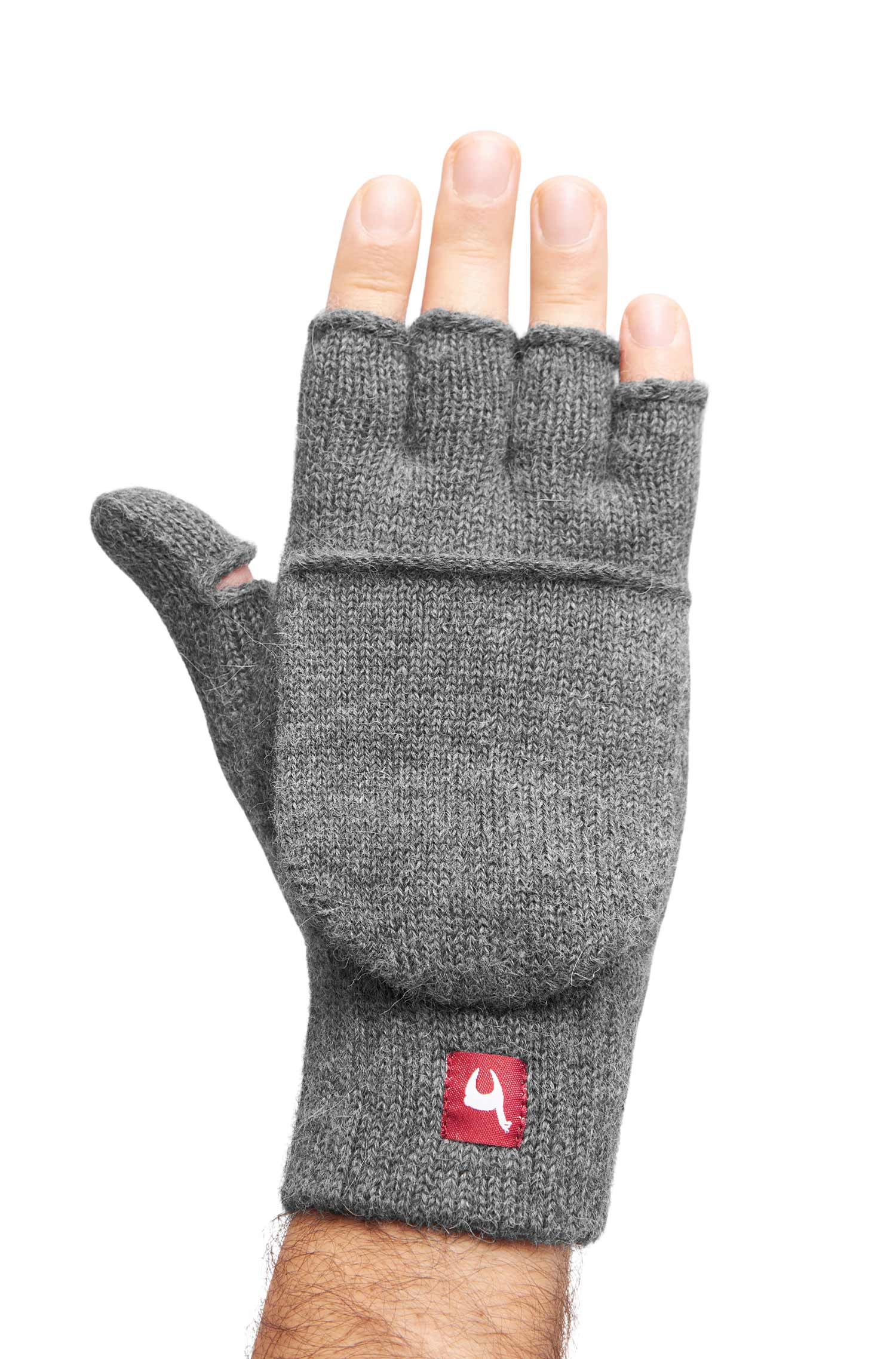 Alpaka Känguru Handschuhe UNI-grau