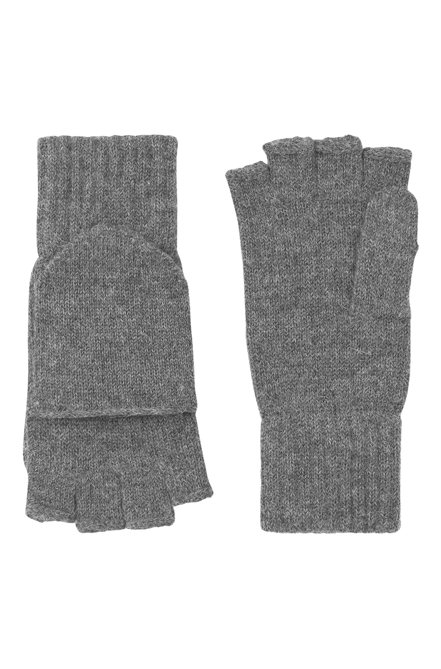 Alpaka Känguru Handschuhe UNI-grau