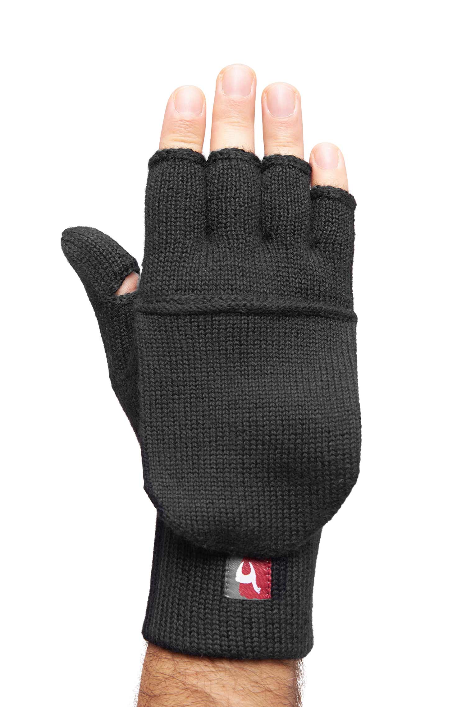 Alpaka Känguru Handschuhe UNI-schwarz