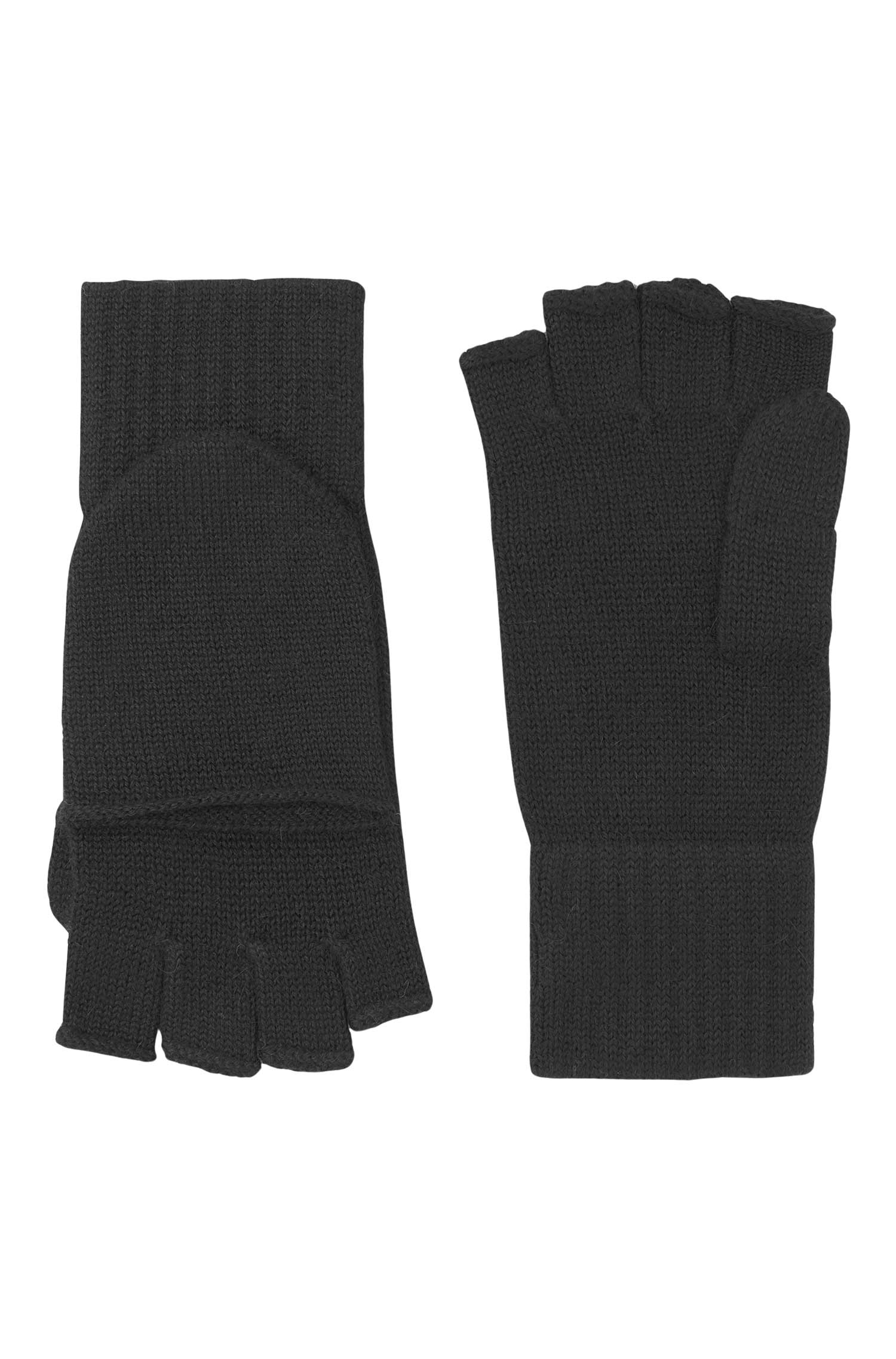 Alpaka Känguru Handschuhe UNI-schwarz