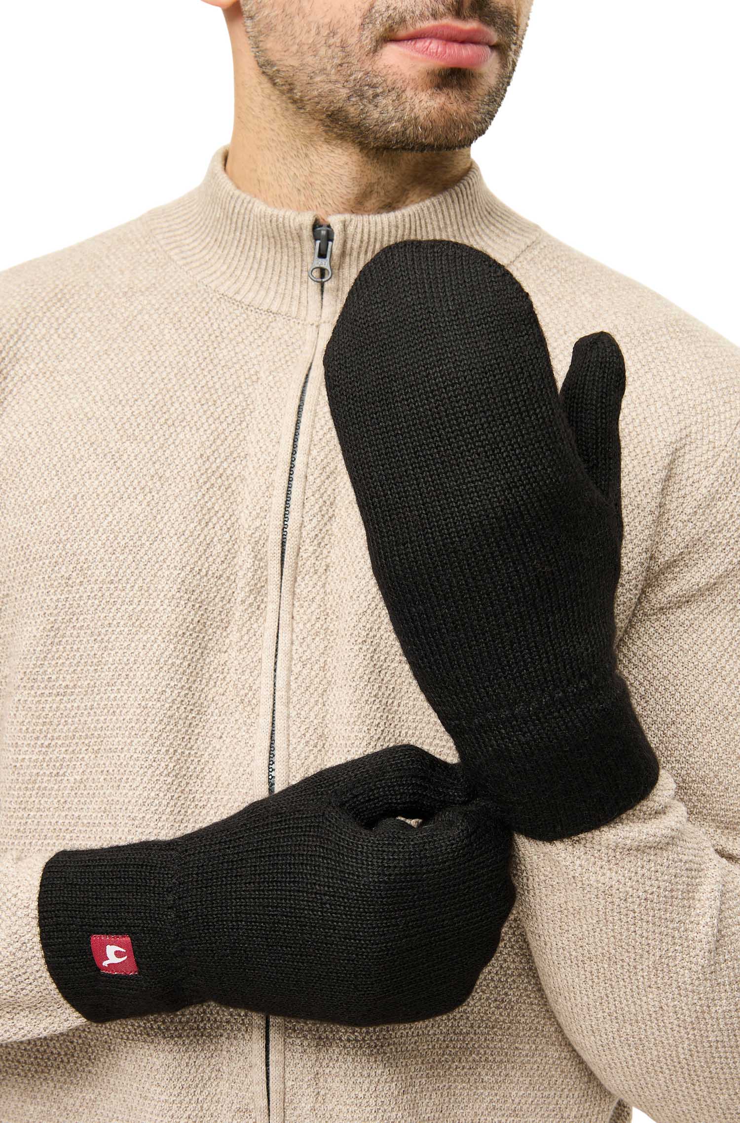 Alpaka Fausthandschuhe UNI-schwarz