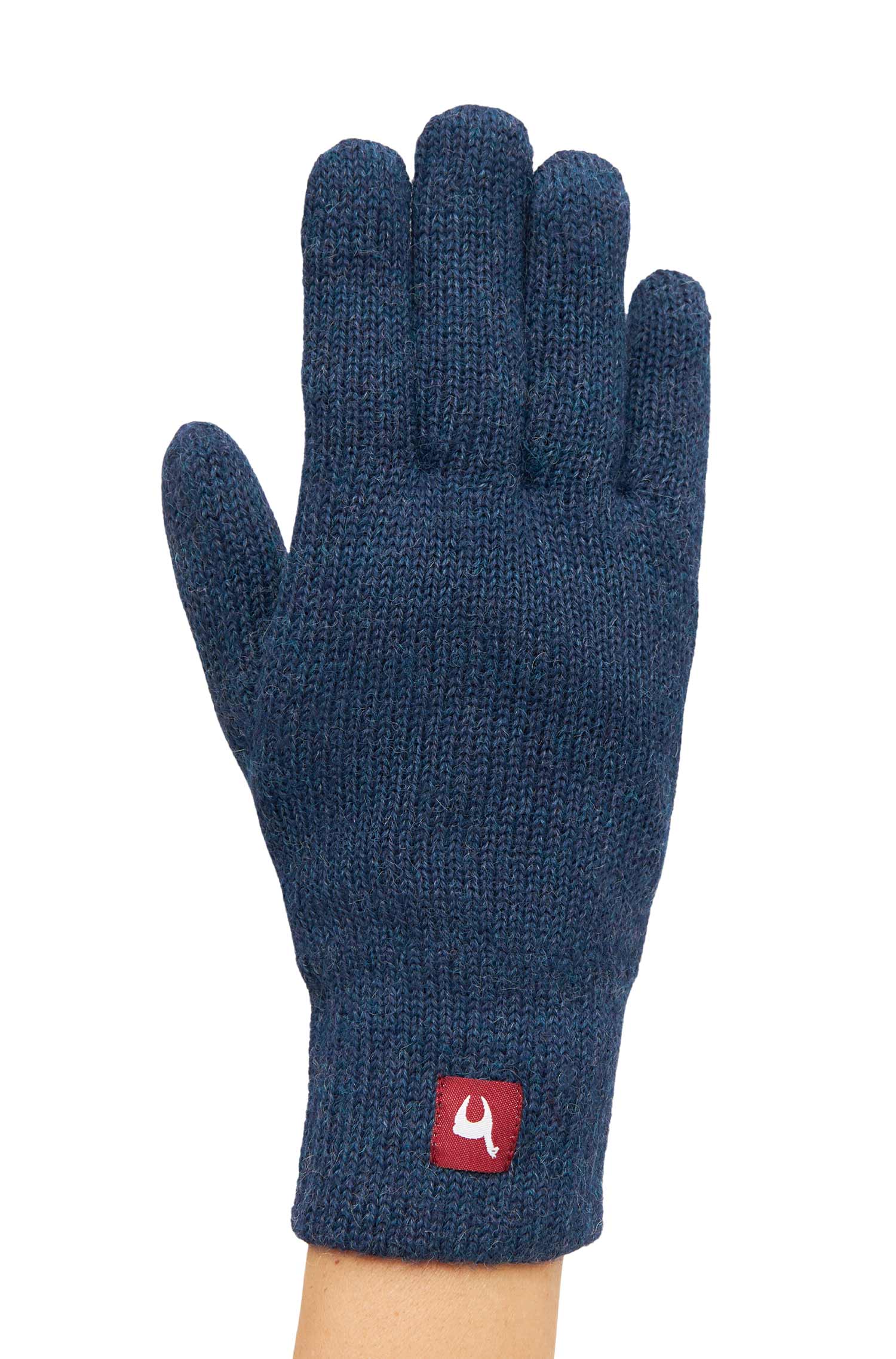 Alpaka Handschuhe UNI | gefüttert-blau meliert