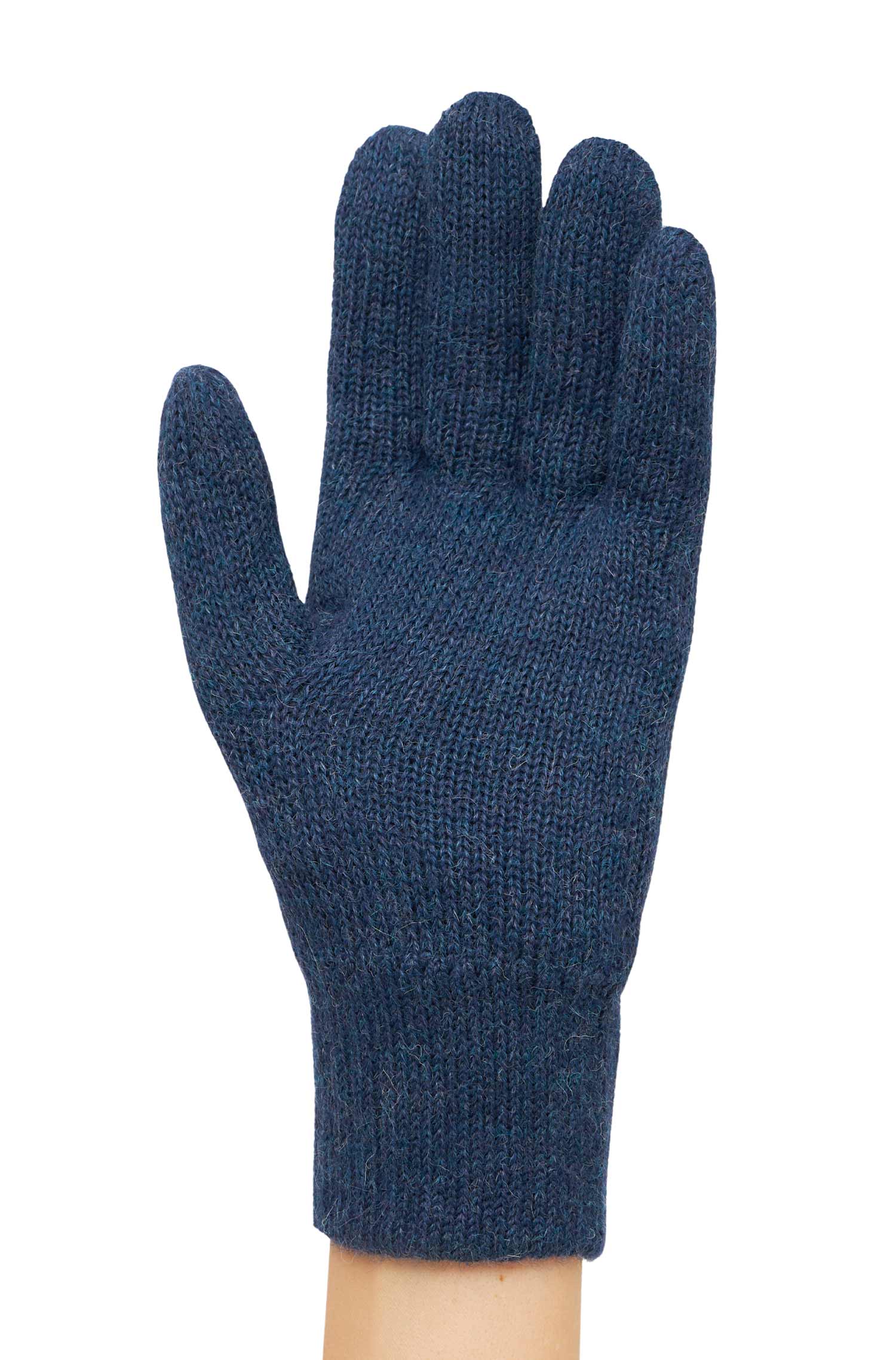 Alpaka Handschuhe UNI | gefüttert-blau meliert