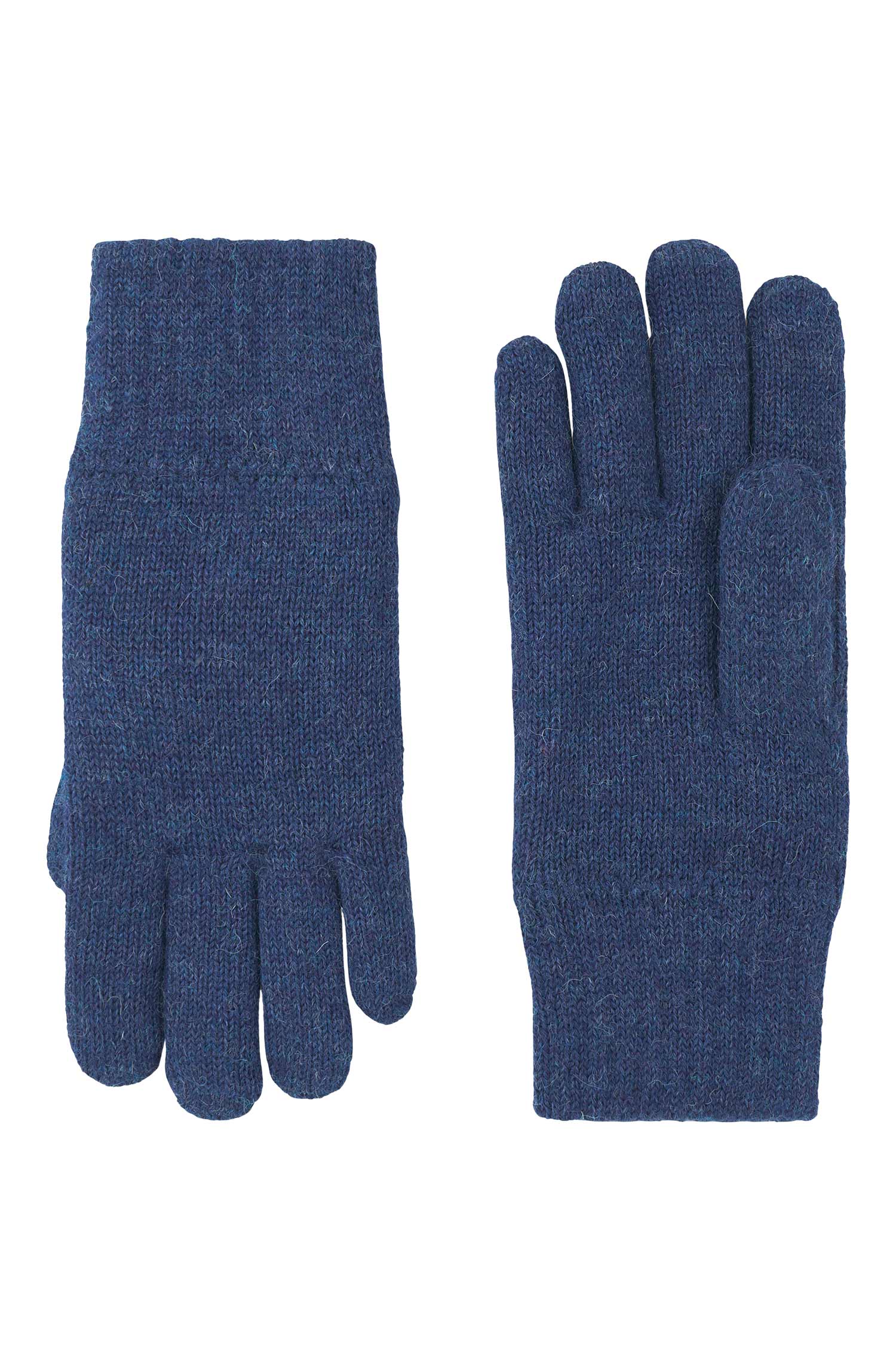 Alpaka Handschuhe UNI | gefüttert-blau meliert