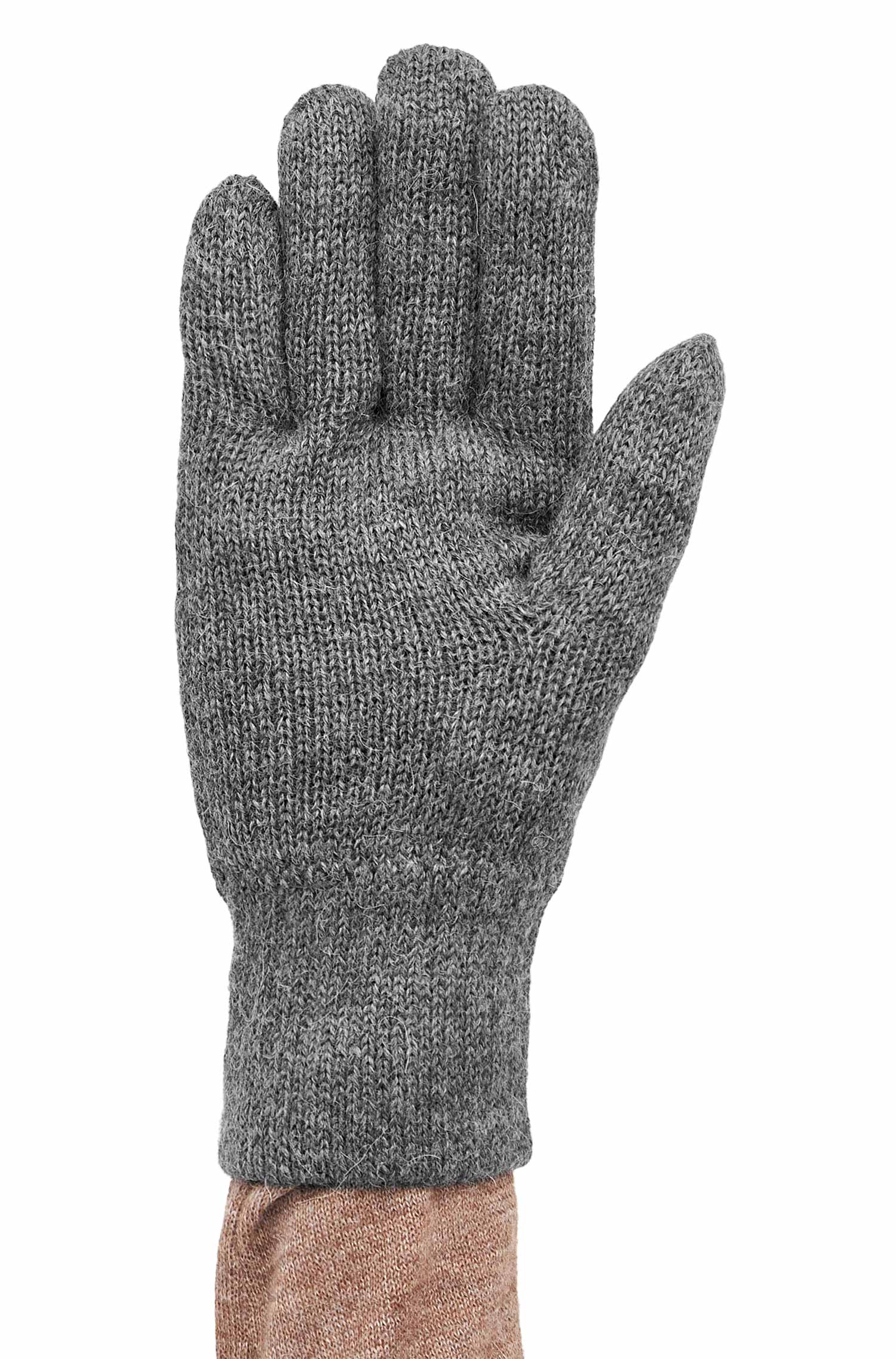 Alpaka Handschuhe UNI | gefüttert-grau
