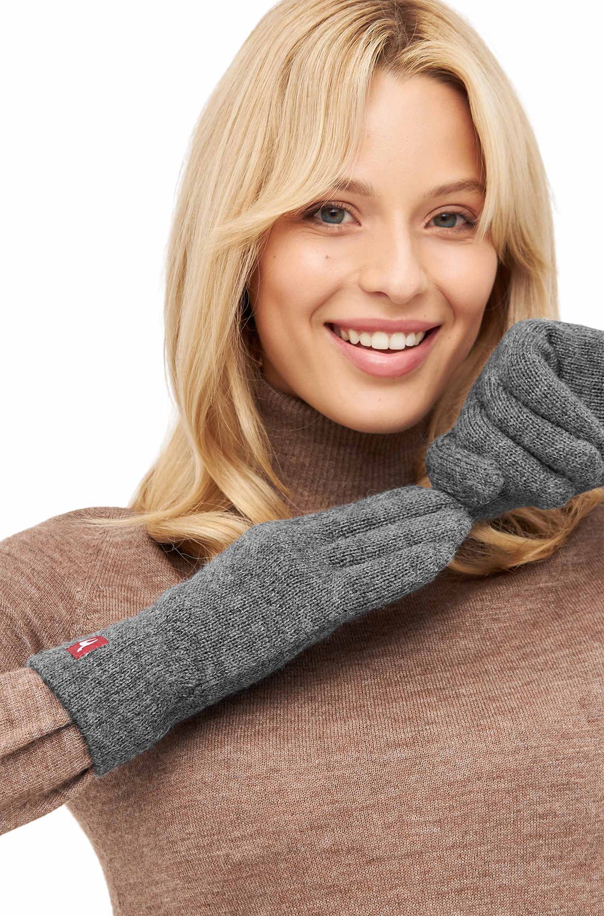 Alpaka Handschuhe UNI | gefüttert-grau