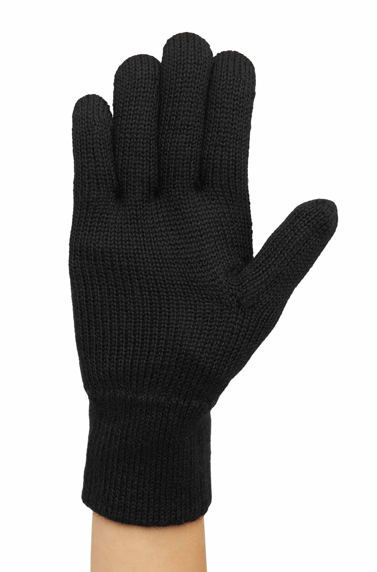 Alpaka Handschuhe UNI | gefüttert-schwarz