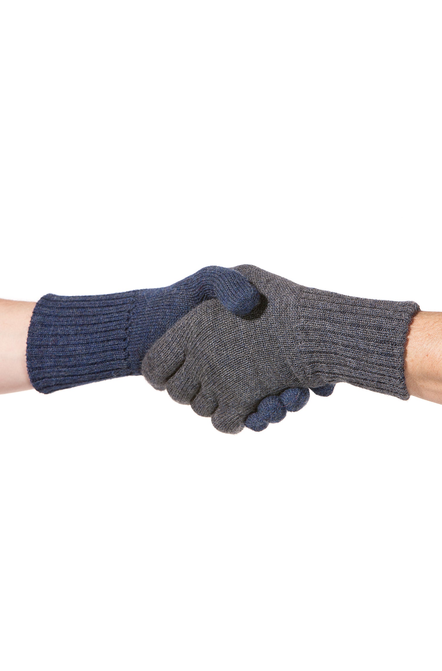 Alpaka Wendehandschuhe WENDBAR-blau/grau