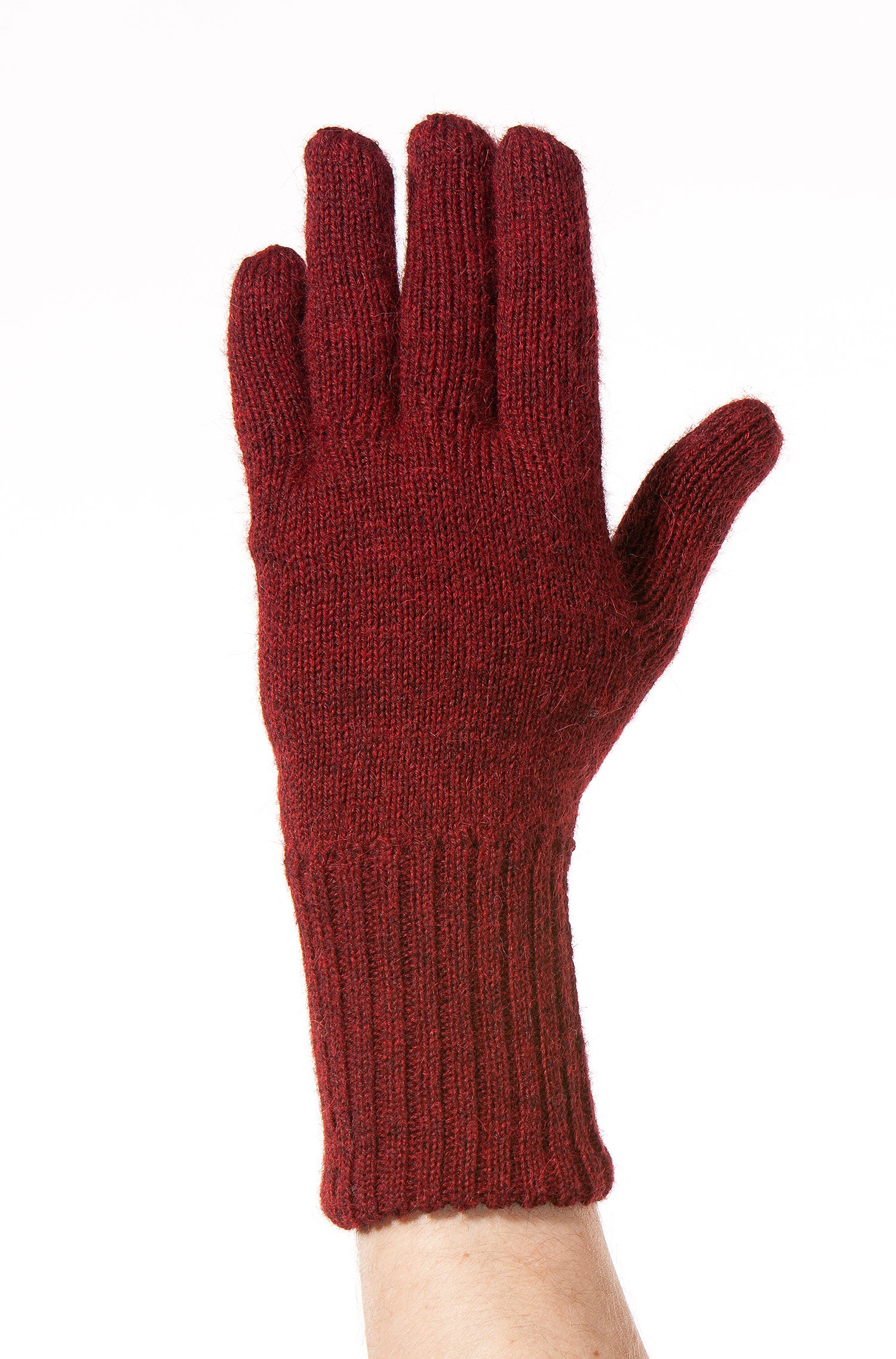 Alpaka Wendehandschuhe WENDBAR-rot/schwarz meliert