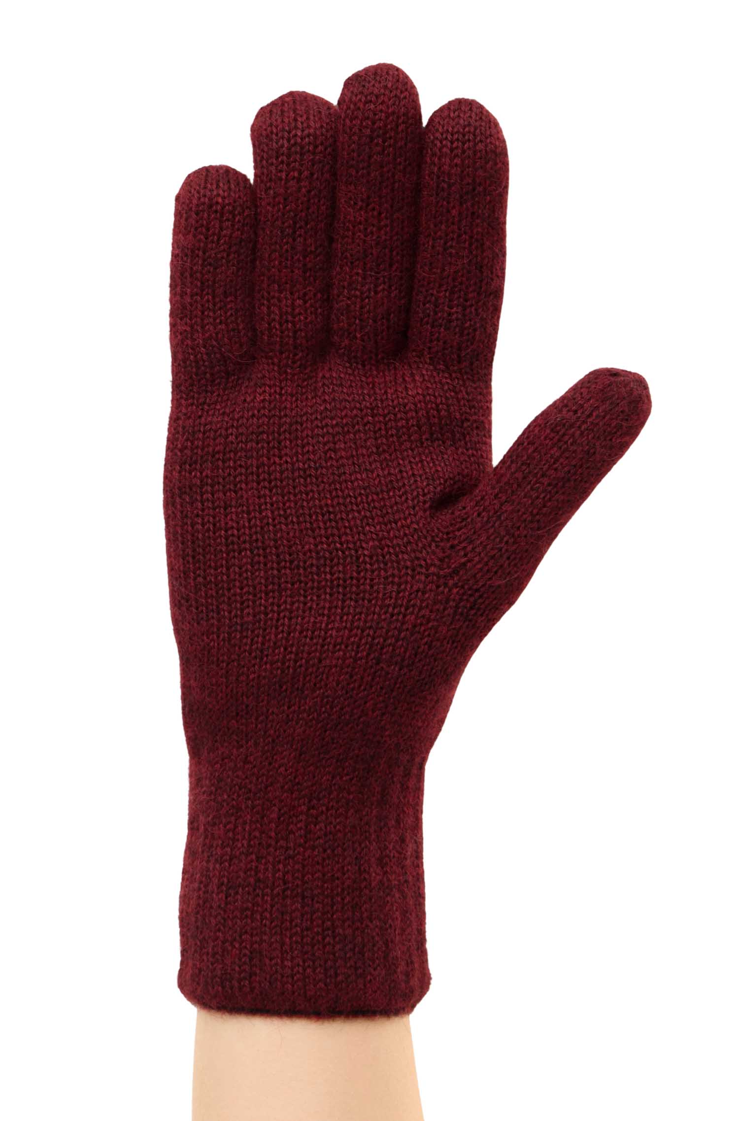 Alpaka Wendehandschuhe WENDBAR-rot/schwarz meliert