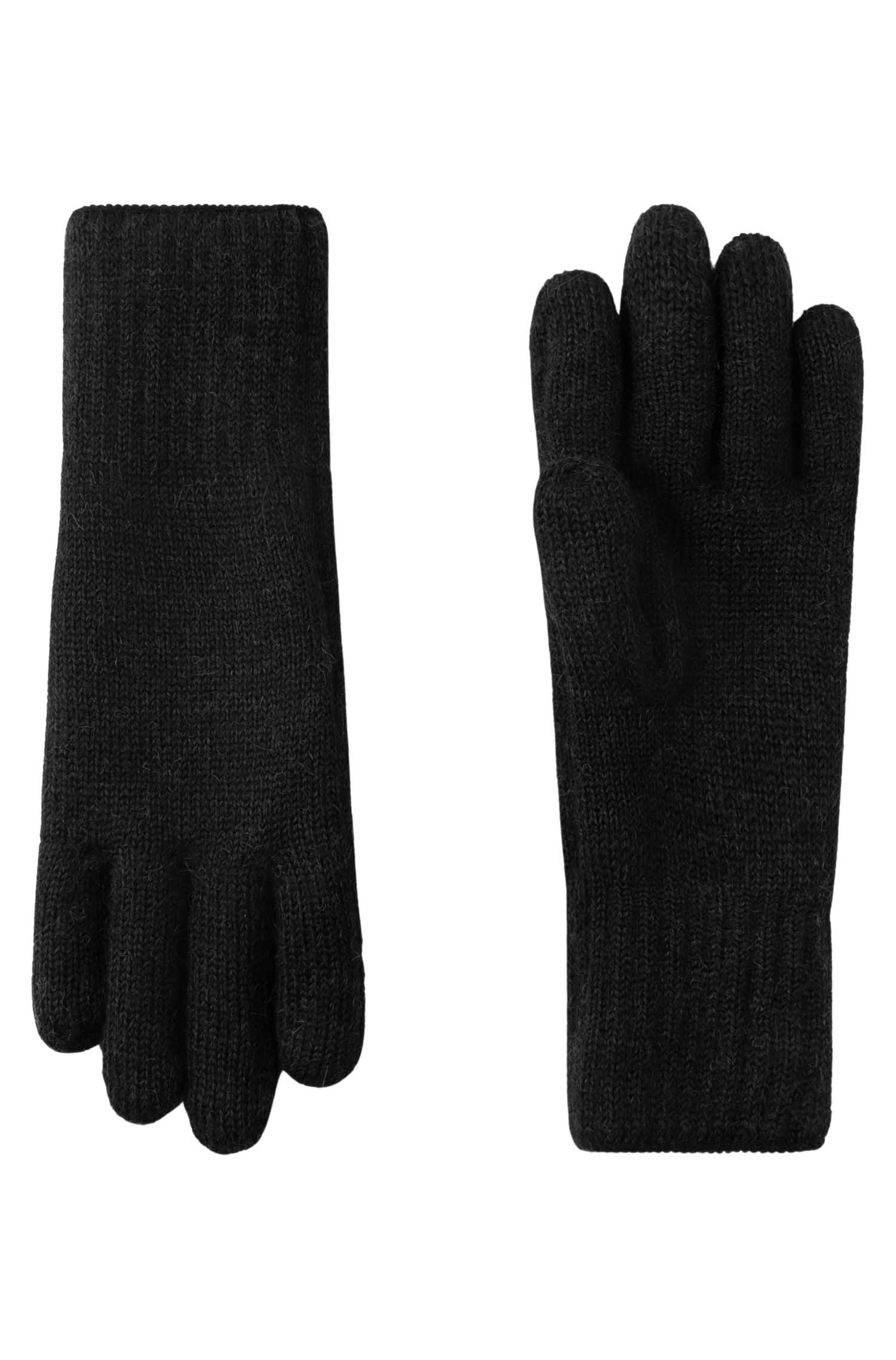 Alpaka Wendehandschuhe WENDBAR-rot/schwarz meliert