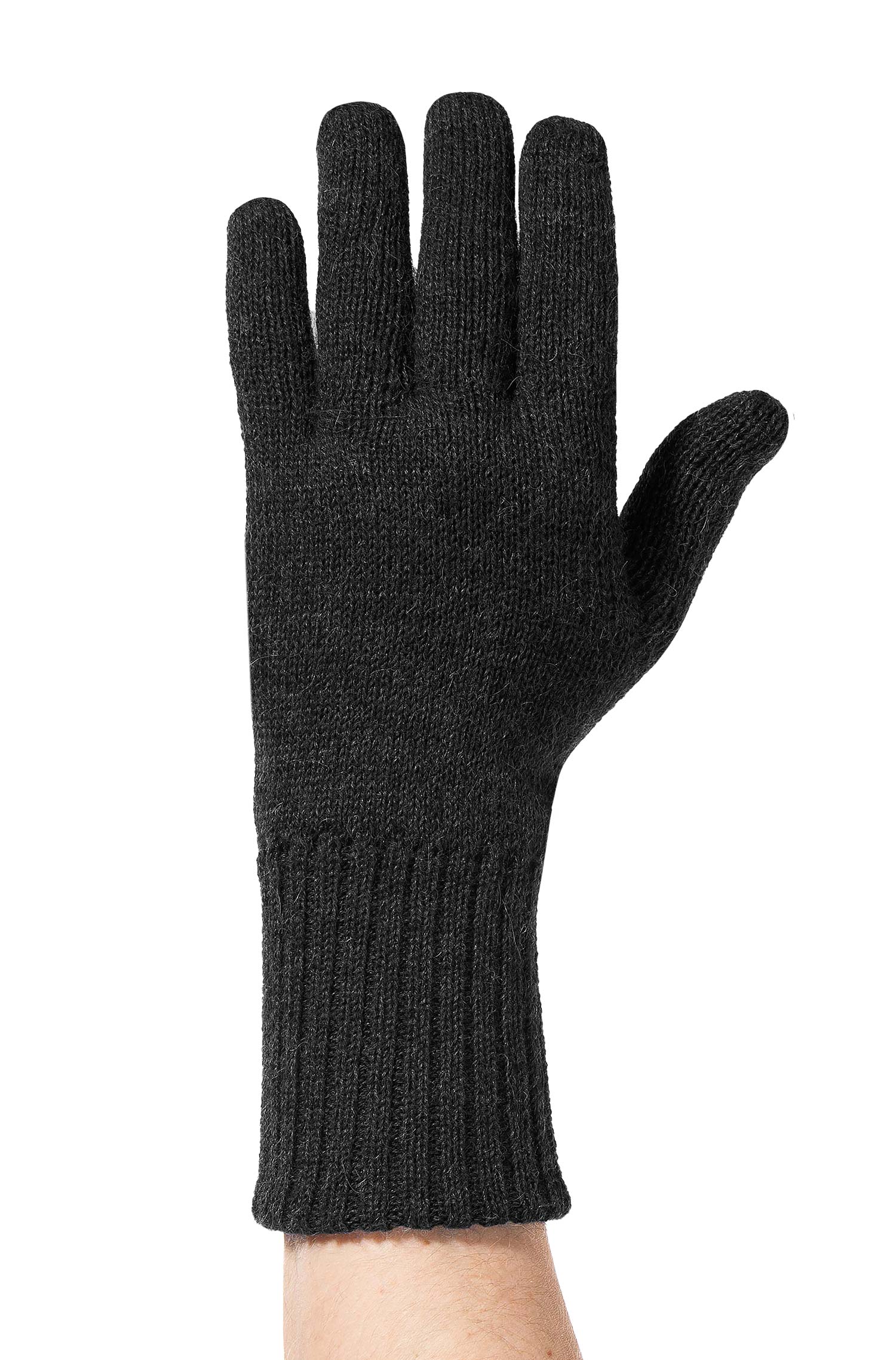 Alpaka Wendehandschuhe WENDBAR-schwarz/grau