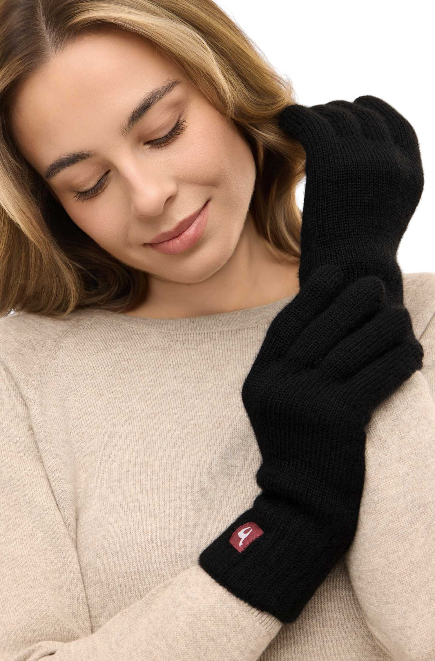 Alpaka Wendehandschuhe WENDBAR-schwarz/grau