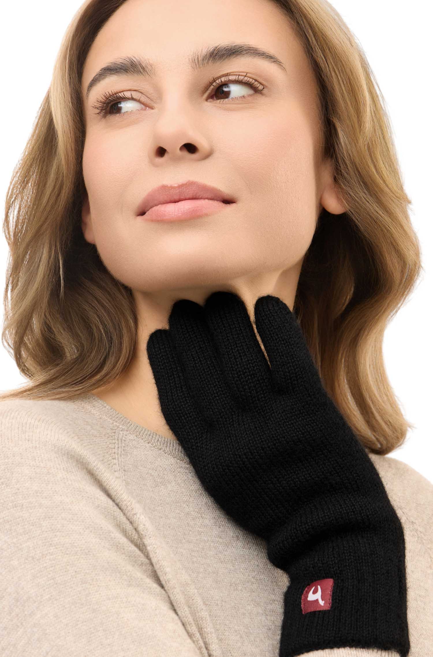 Alpaka Wendehandschuhe WENDBAR-schwarz/grau