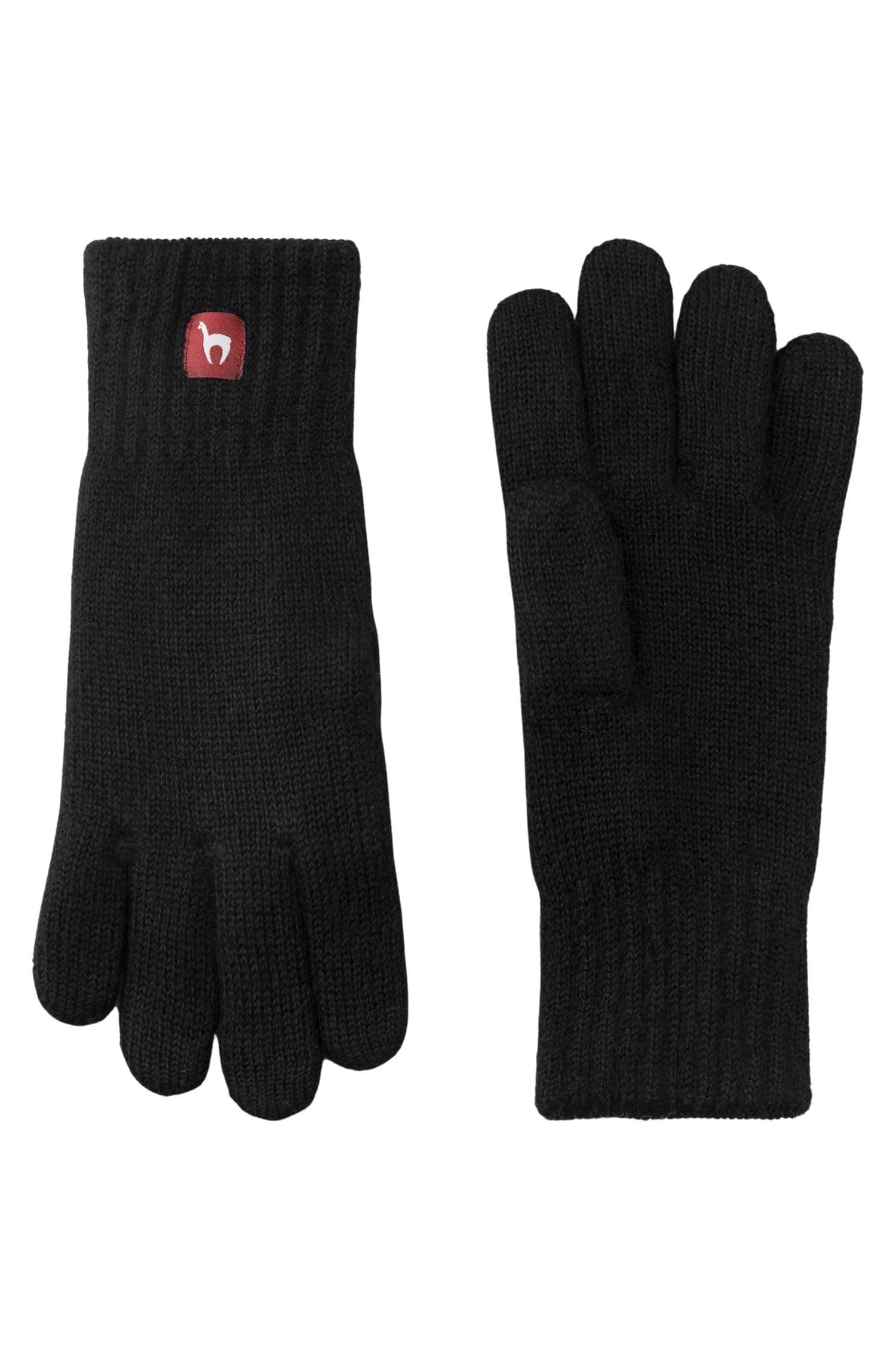Alpaka Wendehandschuhe WENDBAR-schwarz/grau