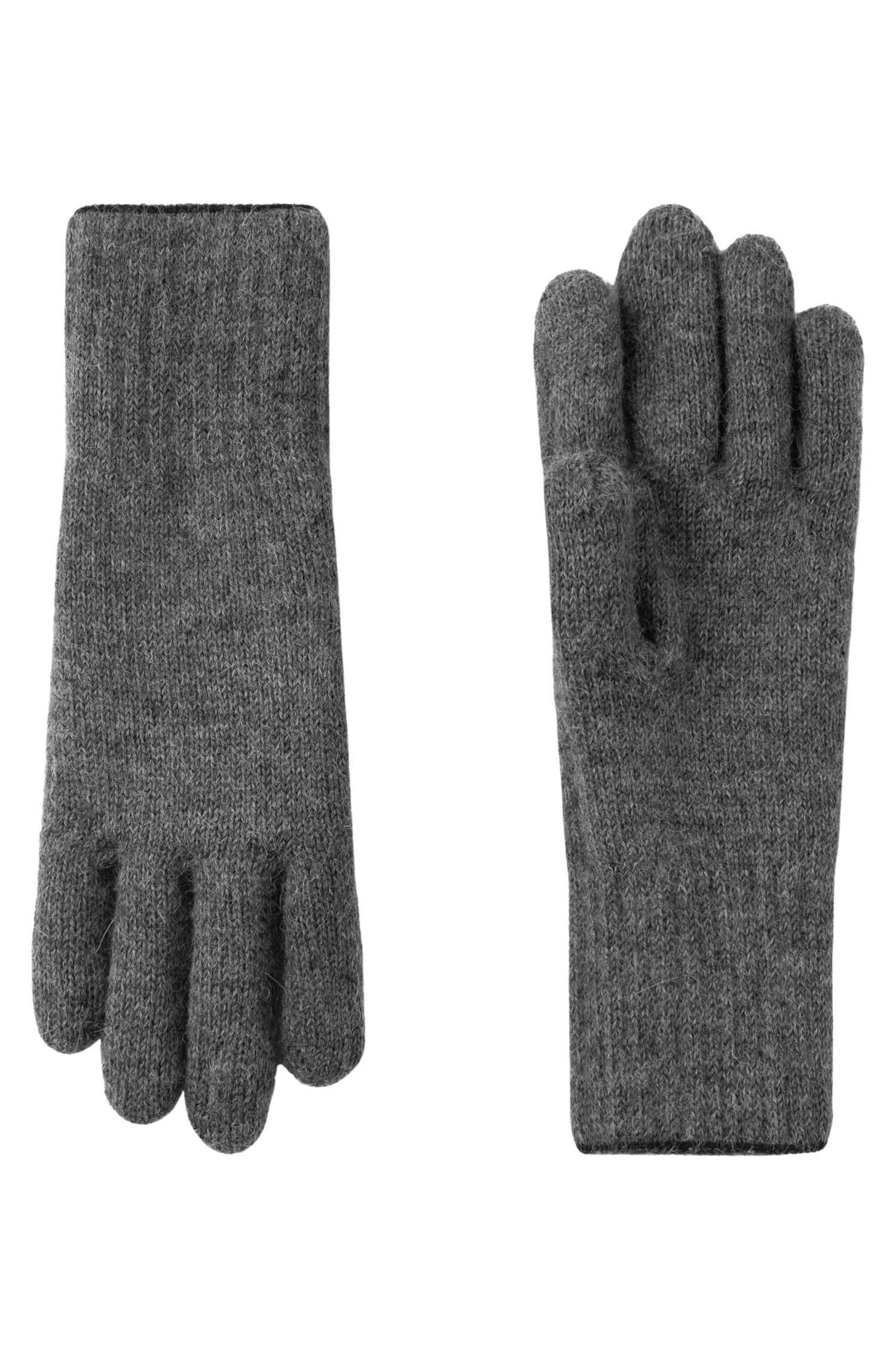 Alpaka Wendehandschuhe WENDBAR-schwarz/grau