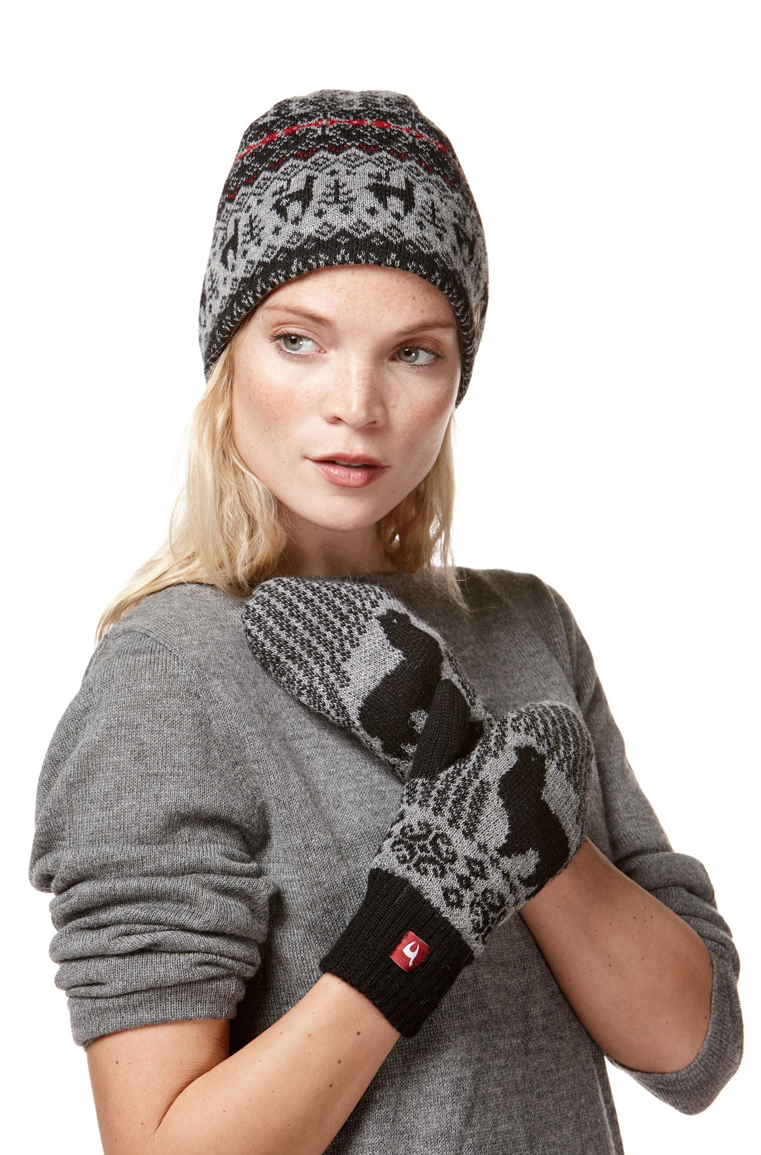 Alpaka Fäustlinge ANDINO-grau