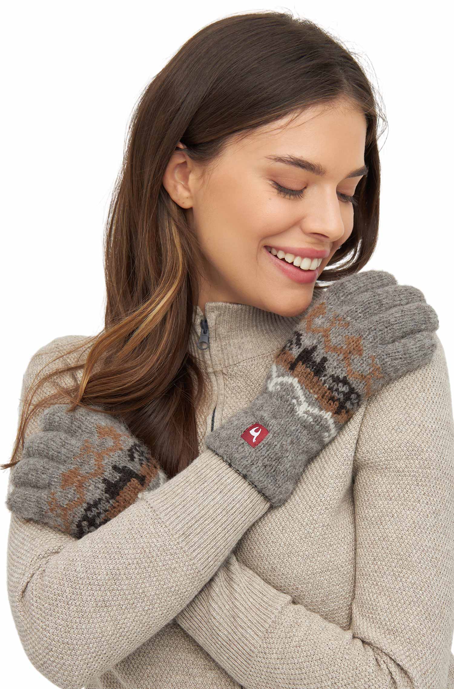 Alpaka Wendehandschuhe NATURA-anthrazit