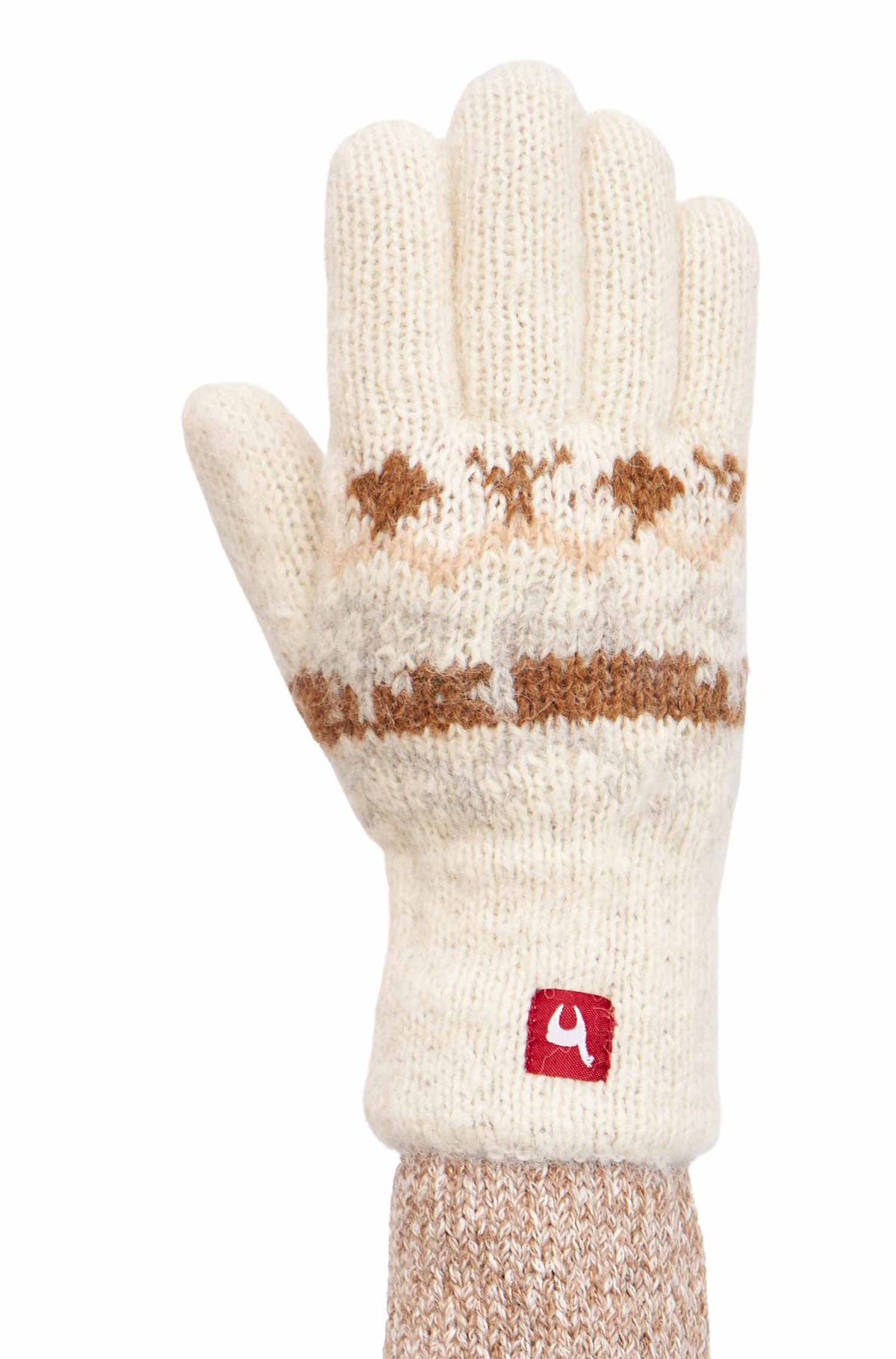 Alpaka Wendehandschuhe NATURA-weiss