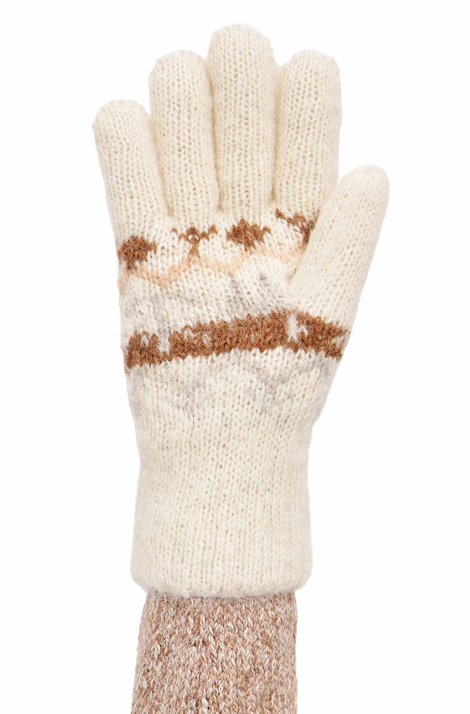 Alpaka Wendehandschuhe NATURA-weiss