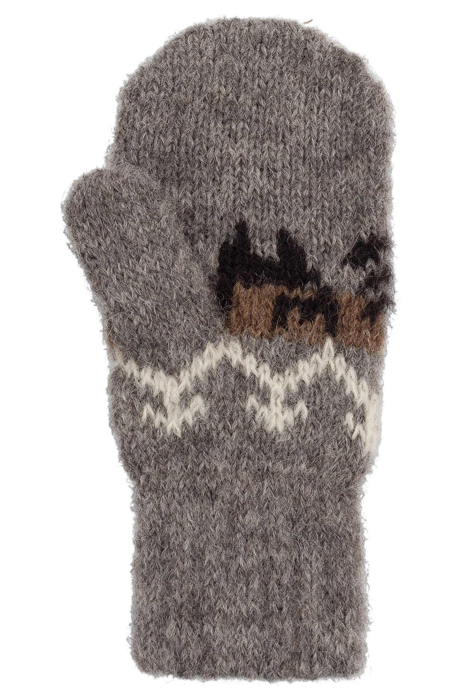 Alpaka Fäustlinge NATURA | 4-6 Jahre-anthrazit