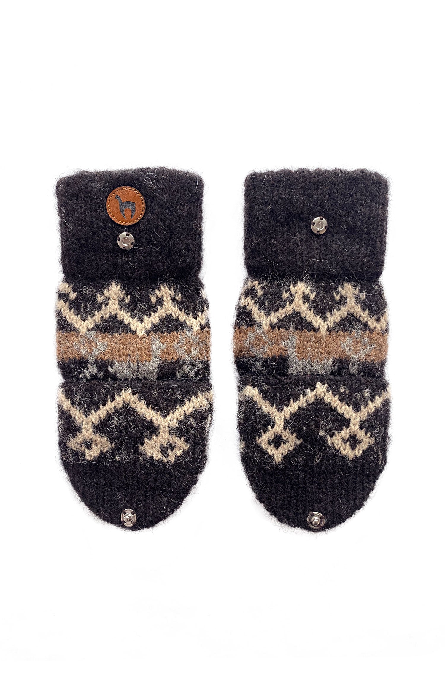 Alpaka Känguru Handschuhe NATURA-dunkelbraun