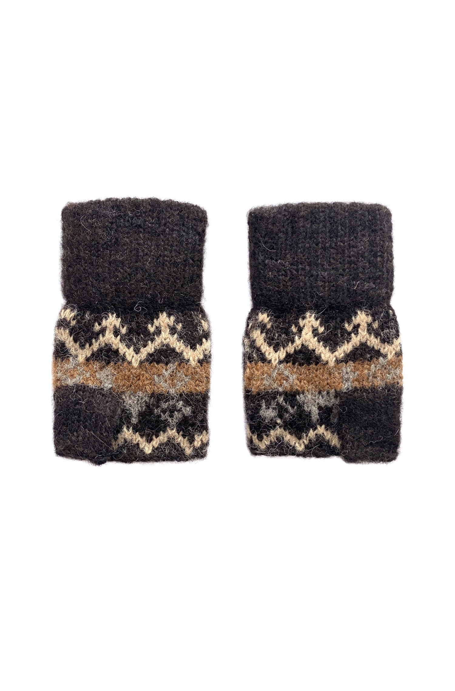 Alpaka Känguru Handschuhe NATURA-dunkelbraun