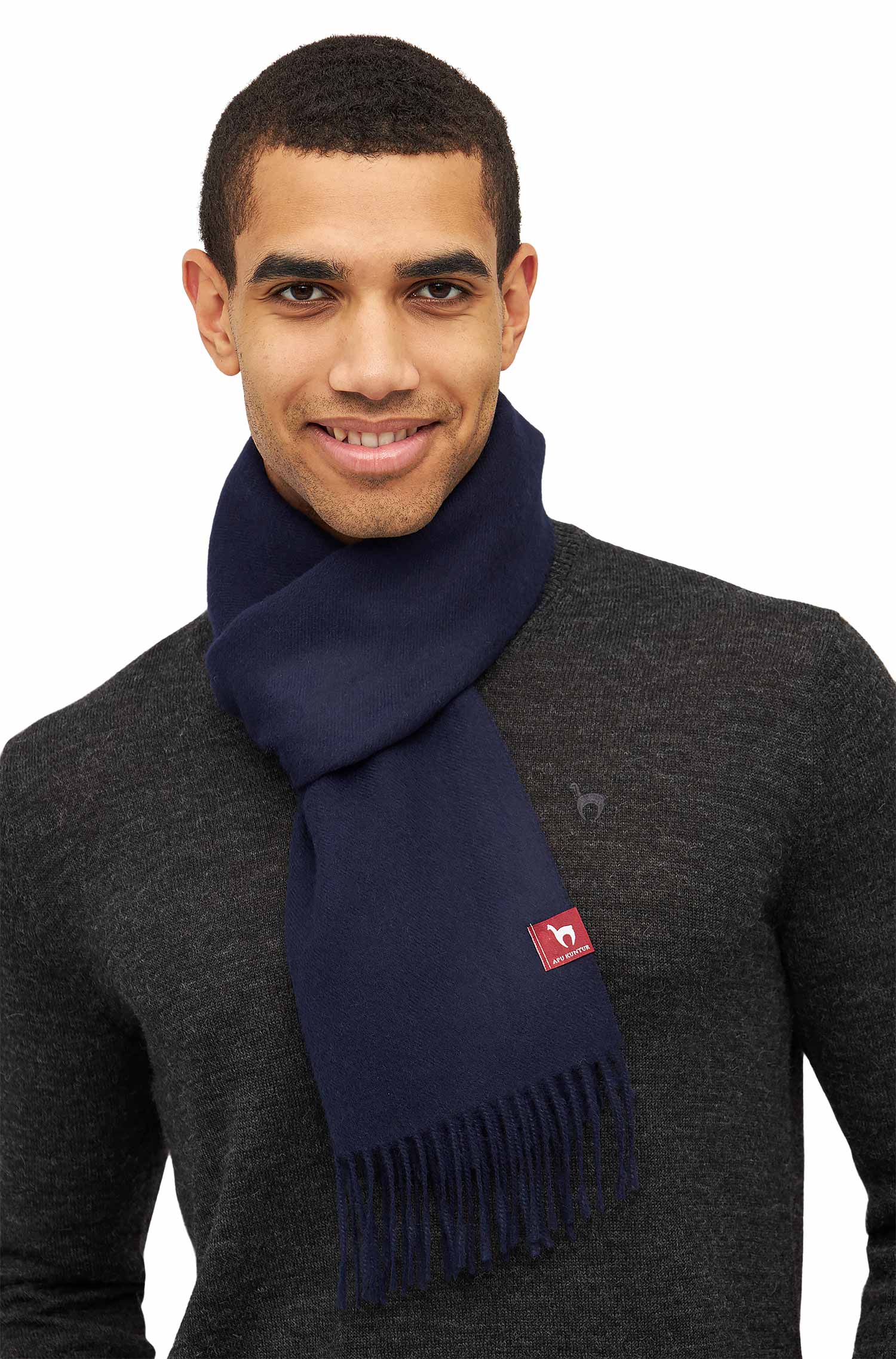 Alpaka Webschal UNI-dark navy