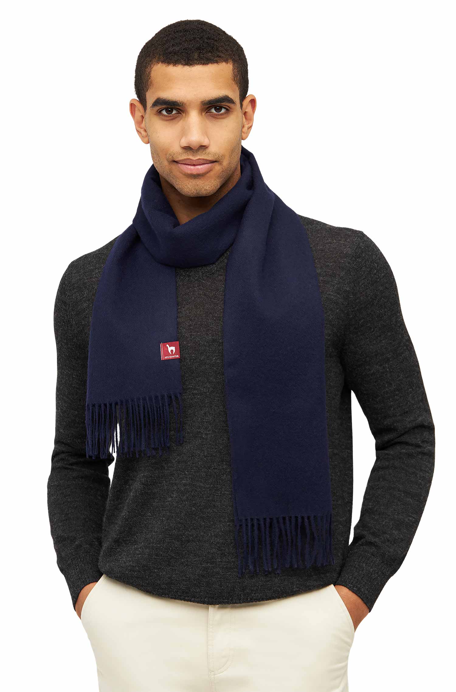 Alpaka Webschal UNI-dark navy