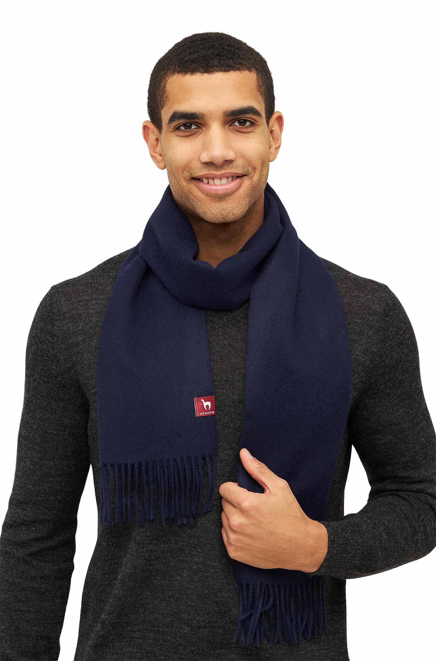 Alpaka Webschal UNI-dark navy